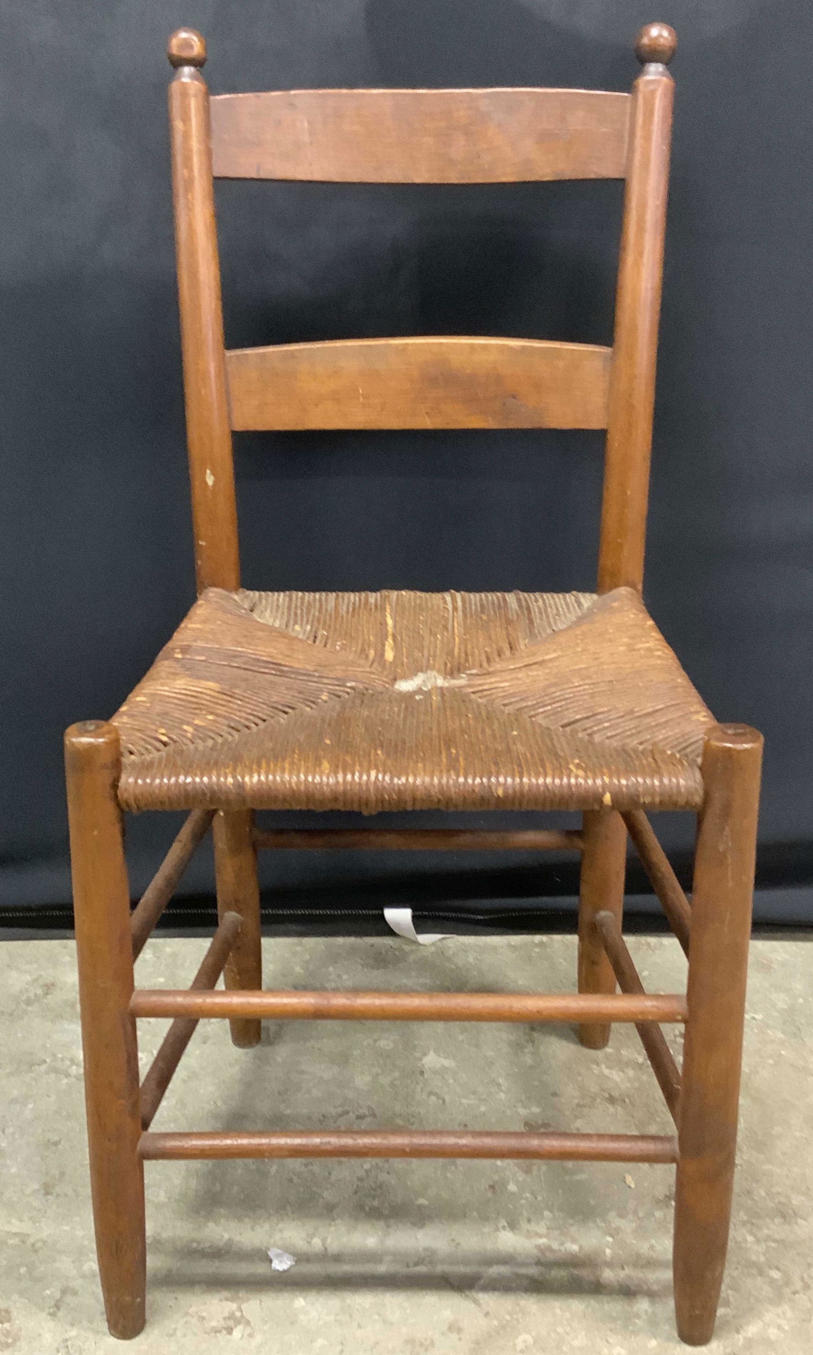 Vintage Rush Seat Ladder Back Side Chair (1 of 6)
