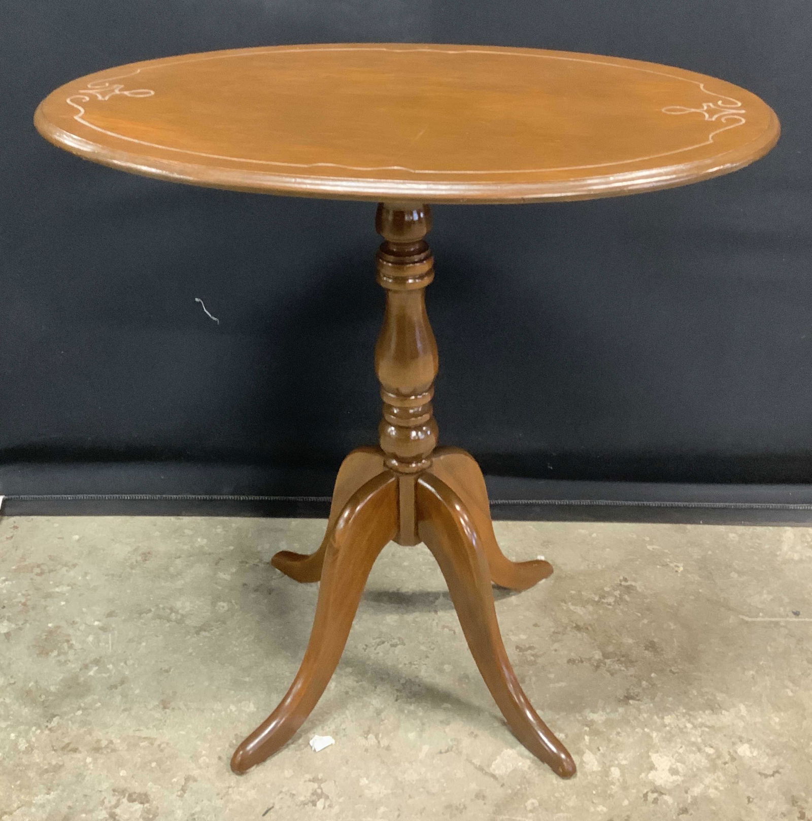 Vintage Dark Wood Tripod Tilt Top Table (1 of 8)