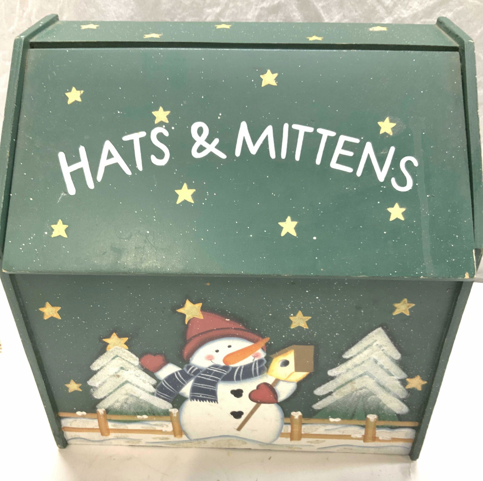 Hand Painted Wood Hat & Mitten Keepsake Box (1 of 7)