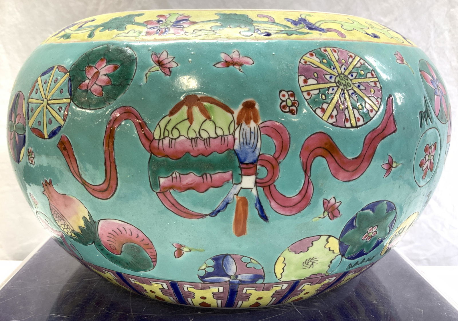 Asian Cizhou Centerpiece Bowl, Signed (1 of 8)