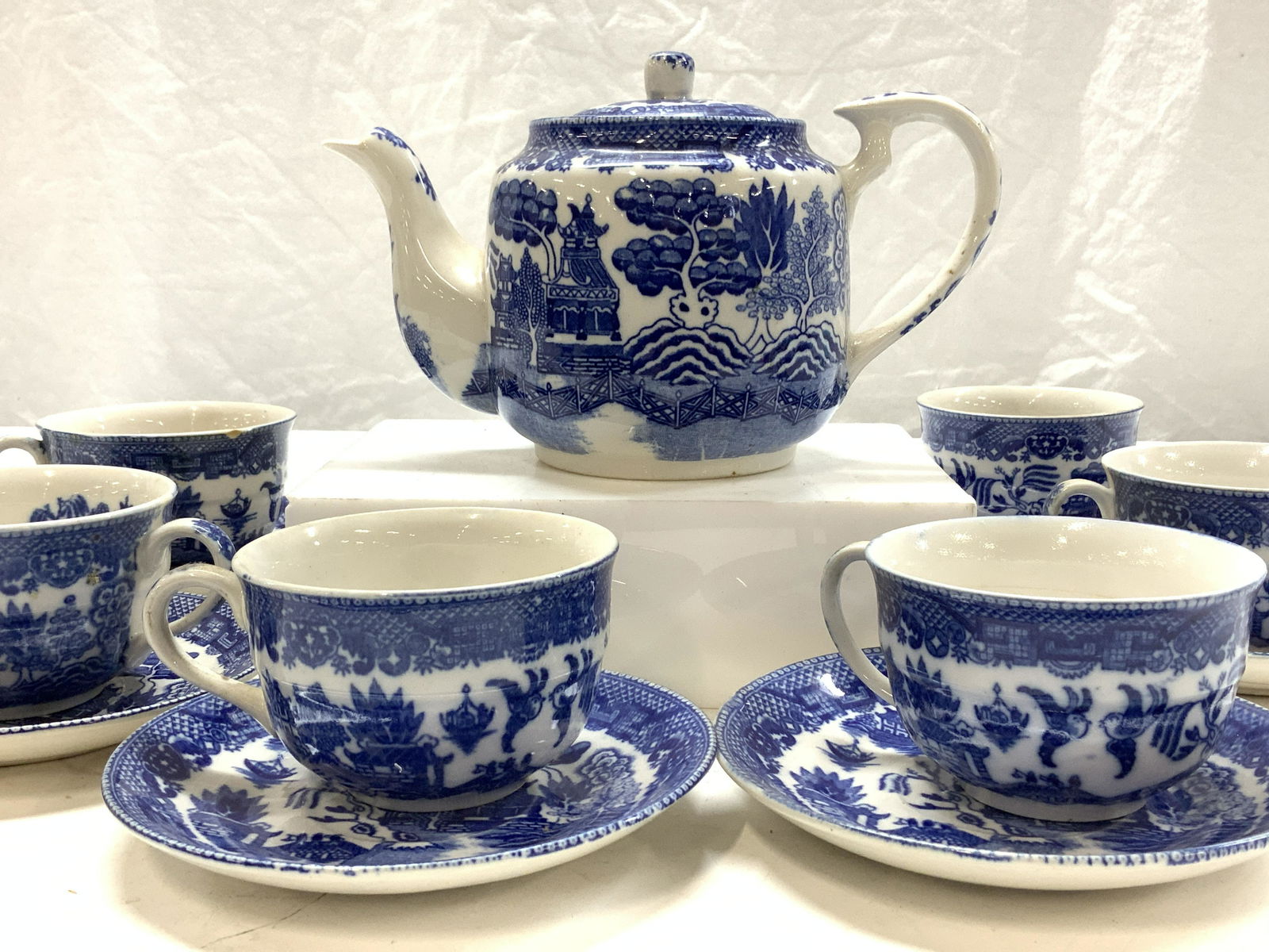 Asian Flow Blue Porcelain Teaware Set 14, Japan (1 of 8)