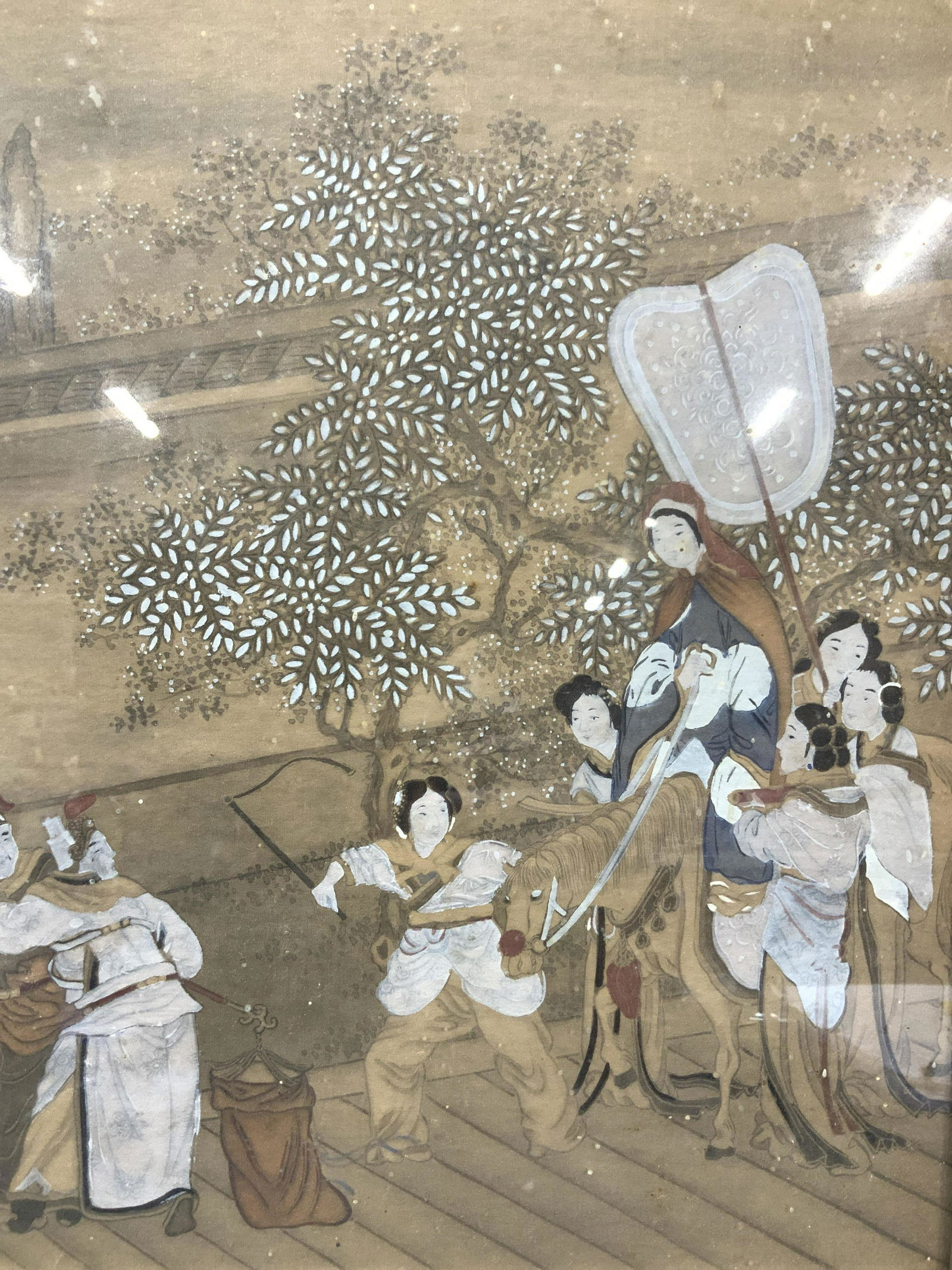 Framed Hand Painted Asian Wood Block Art (1 of 11)