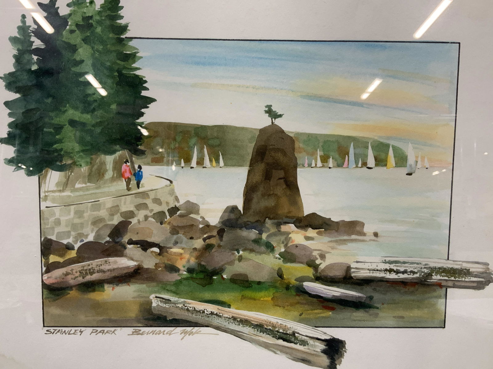 Signed Bernard Mok Stanley Park Watercolor (1 of 9)