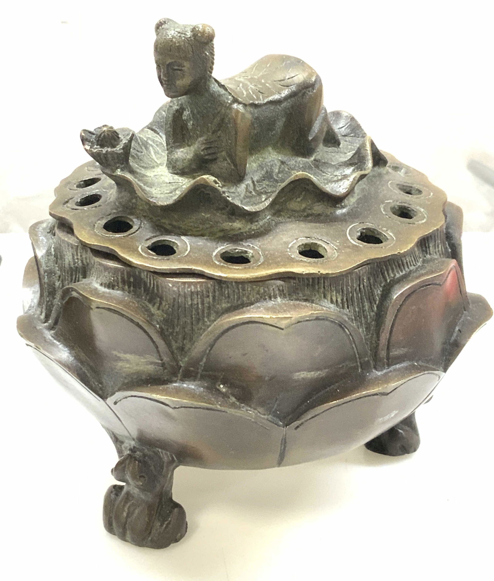 Bronze Asain Footed Frog Censor (1 of 7)