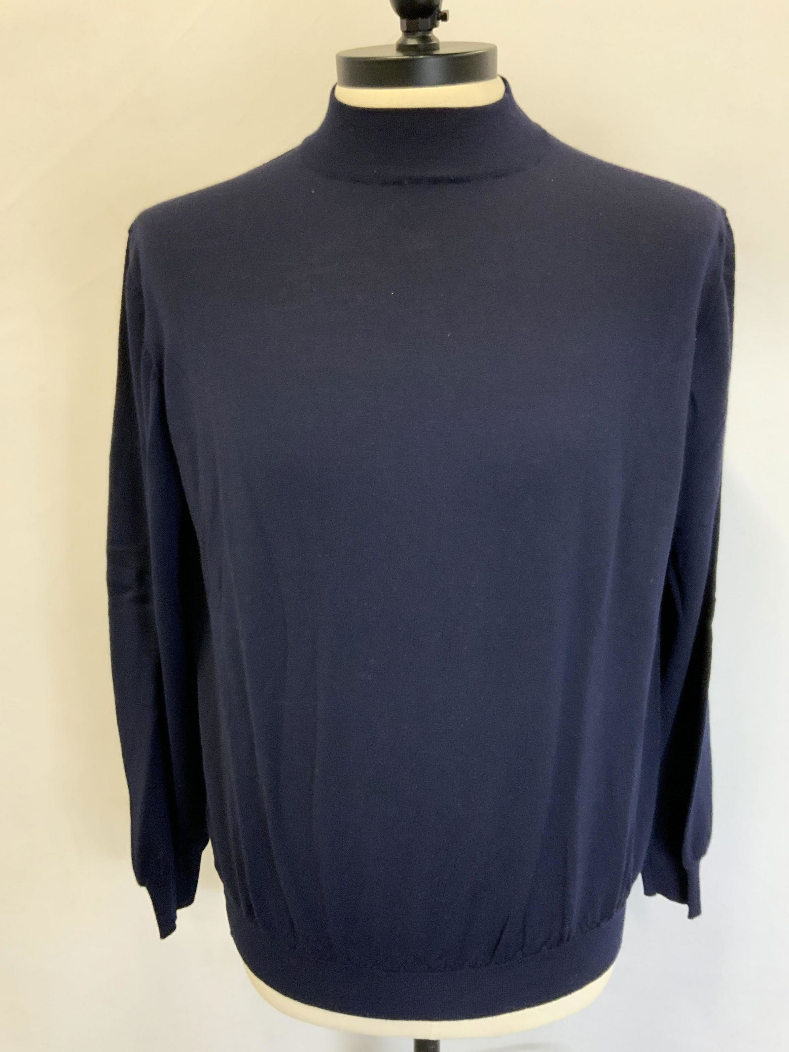 DAVIDE CENCI Blue Mock Neck Wool Sweater: DAVIDE CENCI navy blue mock neck sweater. 100% wool. Measures approx. 25.5 inches across chest. Gently worn. DAVIDE CENCI, DAVIDE CENCI sweater, mens designer sweater, mens designer fashion, mens blue