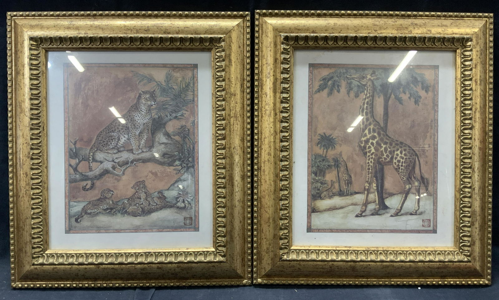 2 Framed Leopard & Giraffe Lithos (1 of 9)