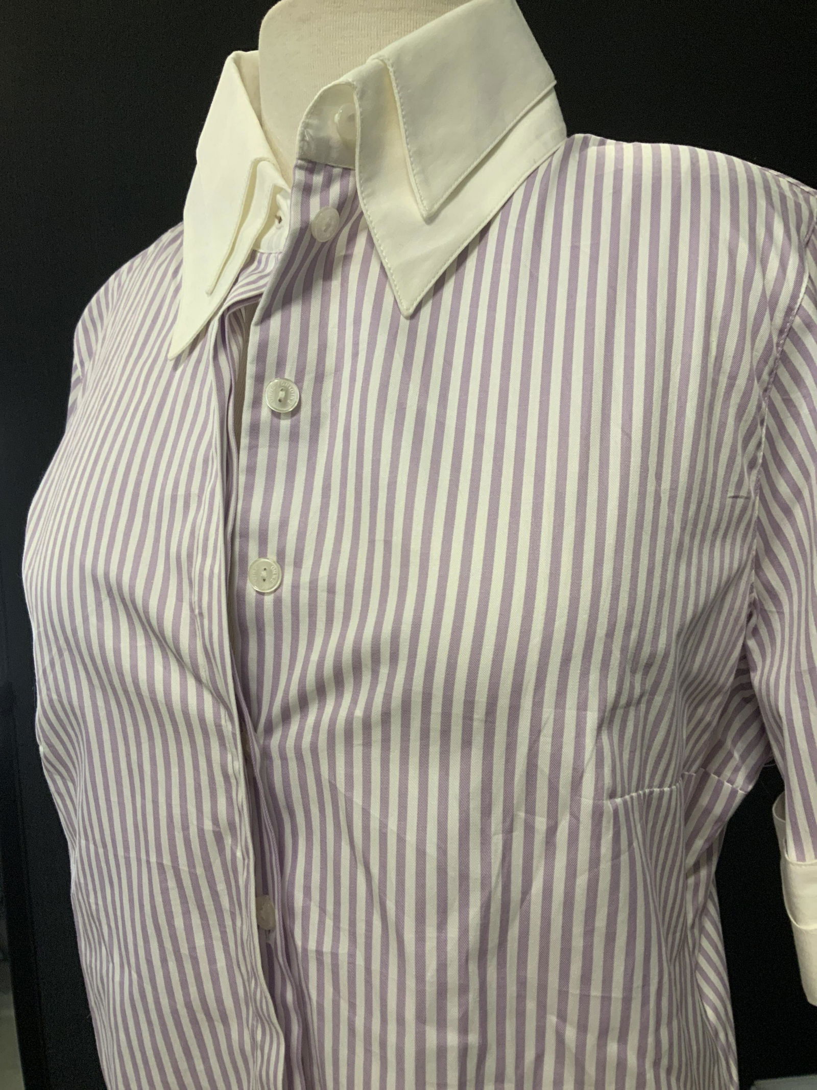 Anne Fontaine Striped Cotton Shirt, NWT France (1 of 7)