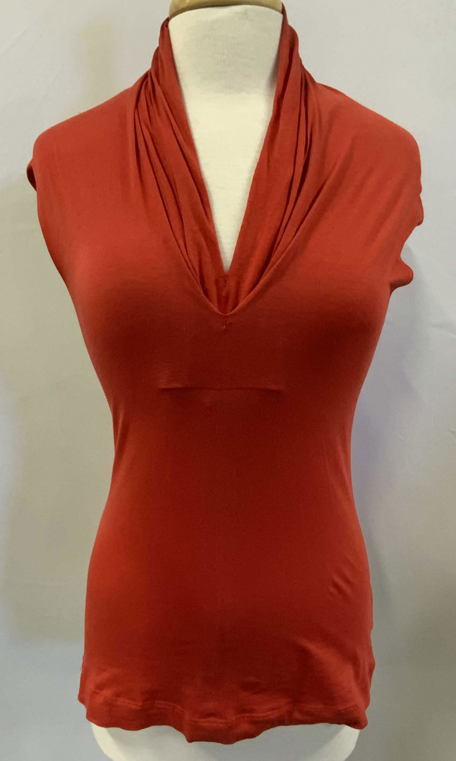 THEORY Red Cotton Sleeveless Top (1 of 6)