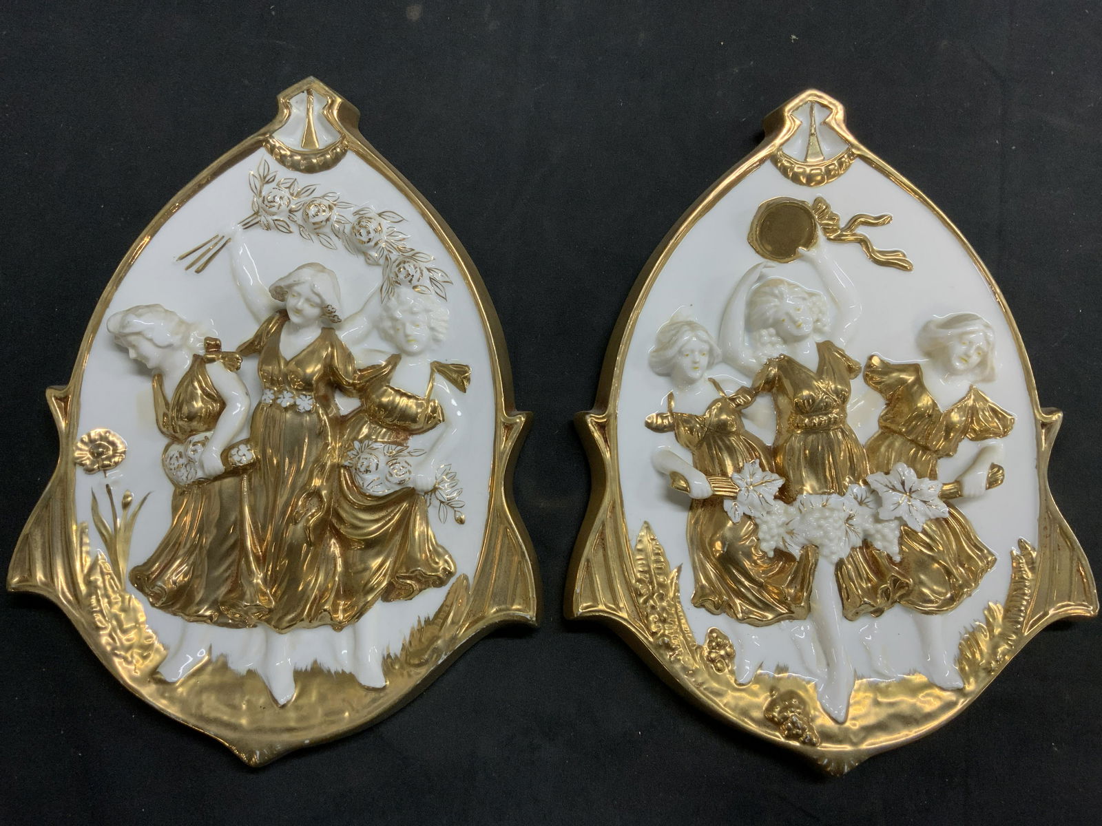 Pr Vntg Porc Dancing Female Gypsy Wall Hangings (1 of 7)