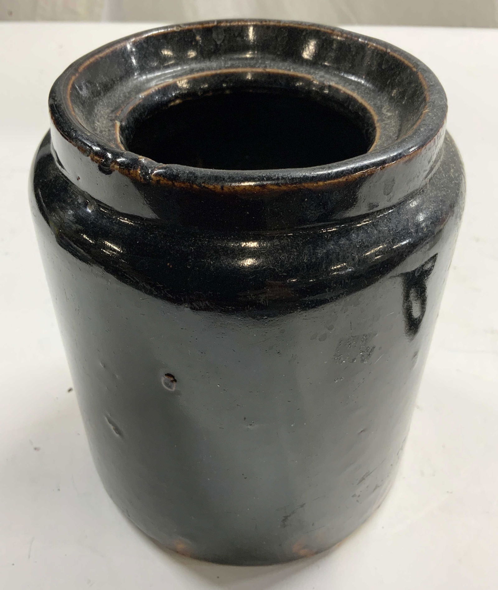 Antique Ceramic Vessel Dark Brown (1 of 6)