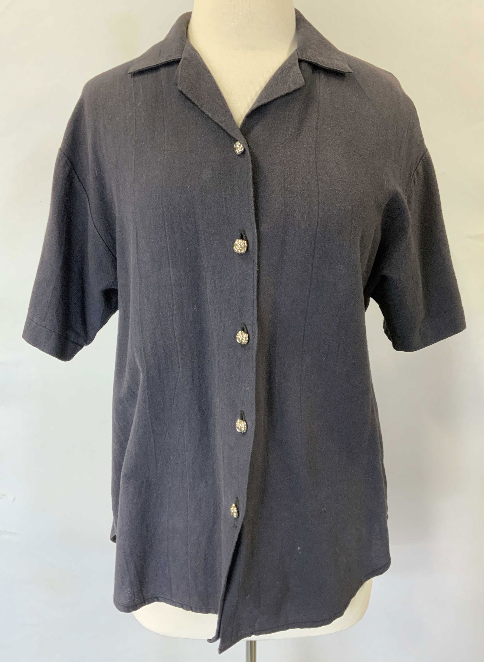 Grey Short Sleeve Button Up Shirt (1 of 6)