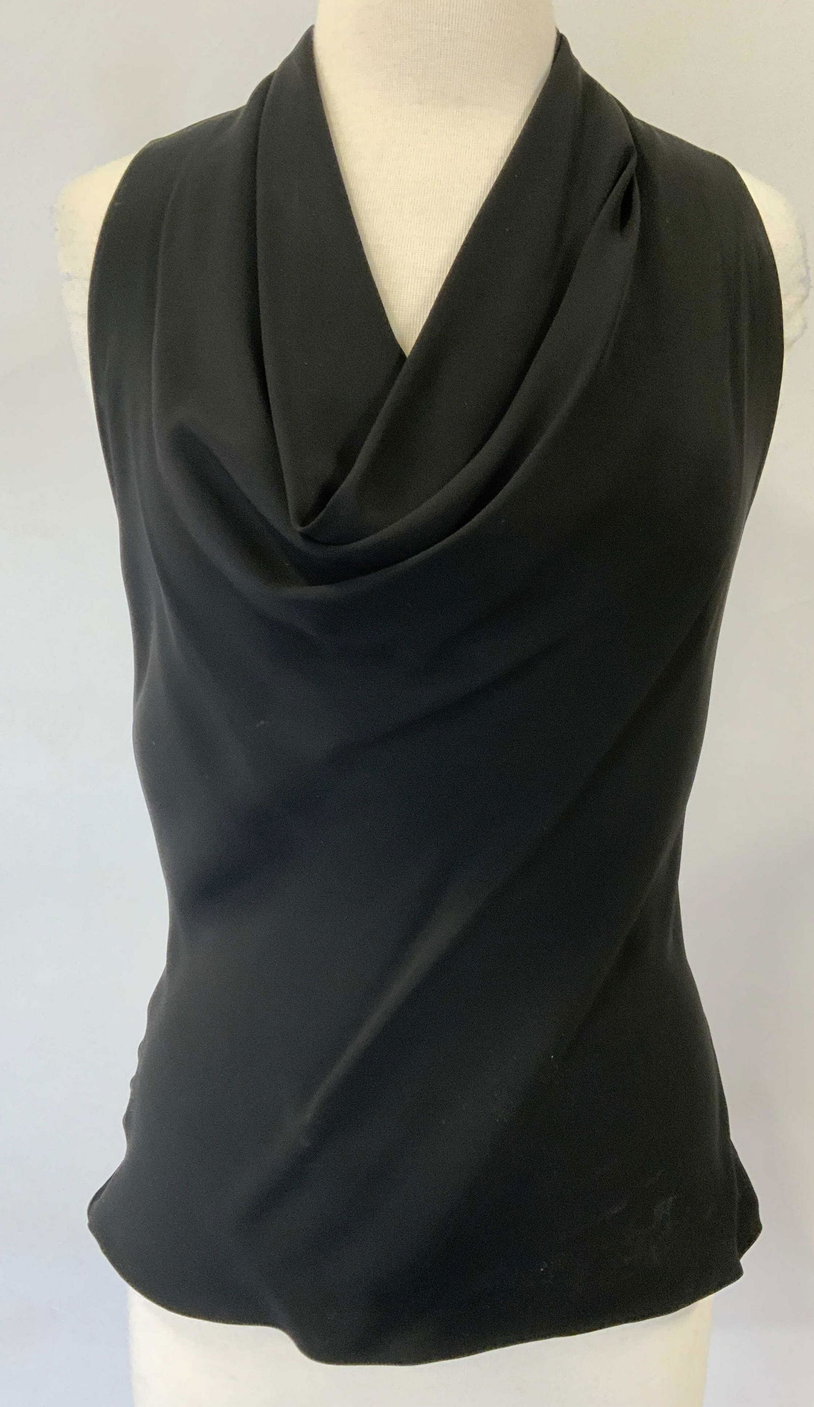 LANVIN Black Silk Sleeveless Blouse, France (1 of 6)