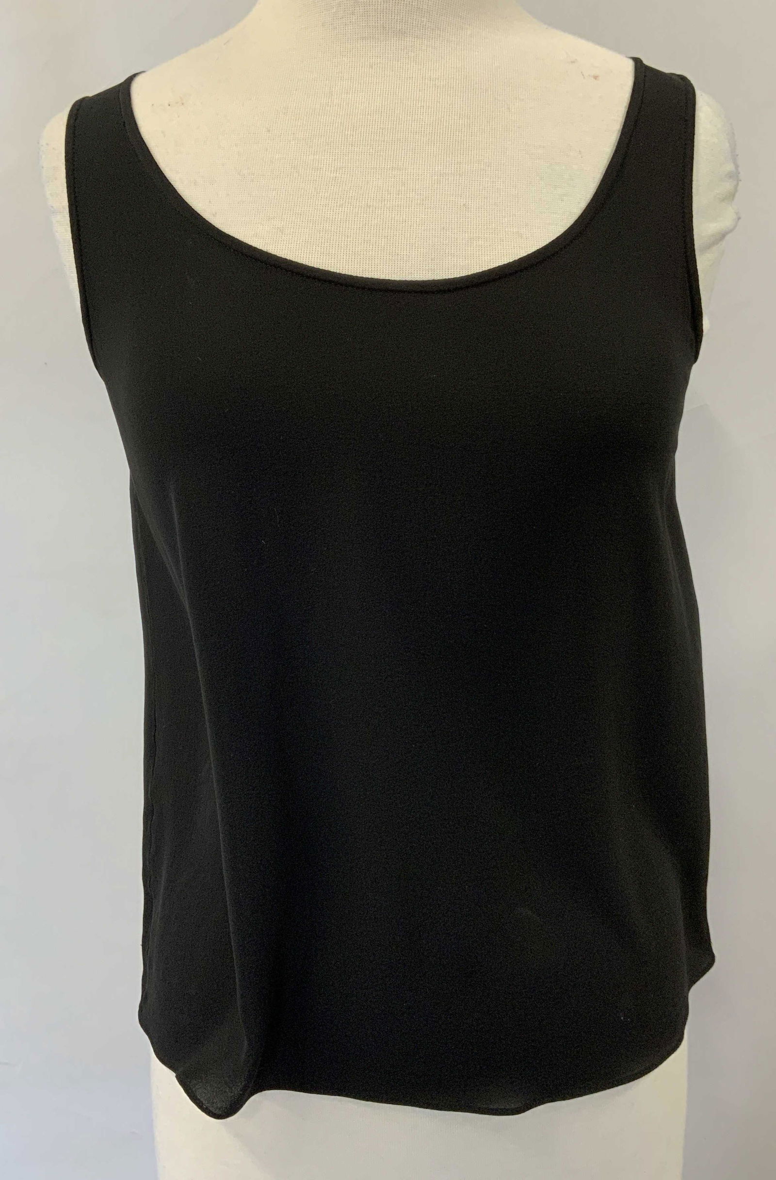 Italian Sleeveless Black Silk Tank Top (1 of 6)