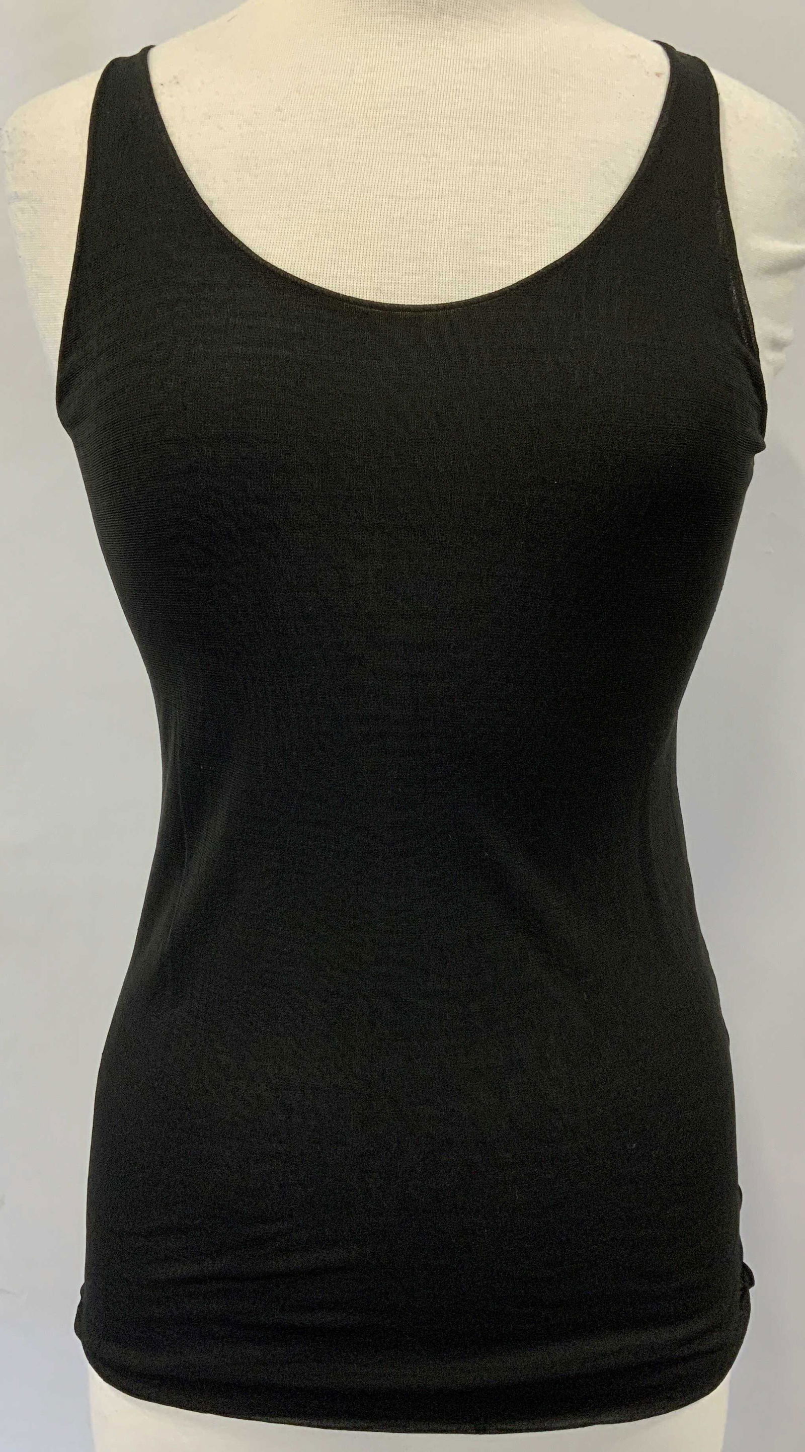 Black Silk Sleeveless Tank Top (1 of 6)