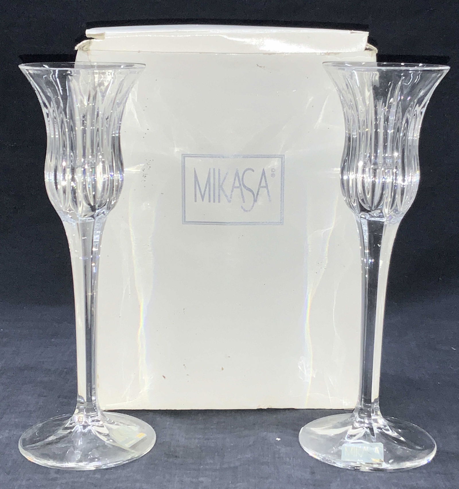 MIKASA Cut Crystal Icicles Candle Holders, Org Box (1 of 9)