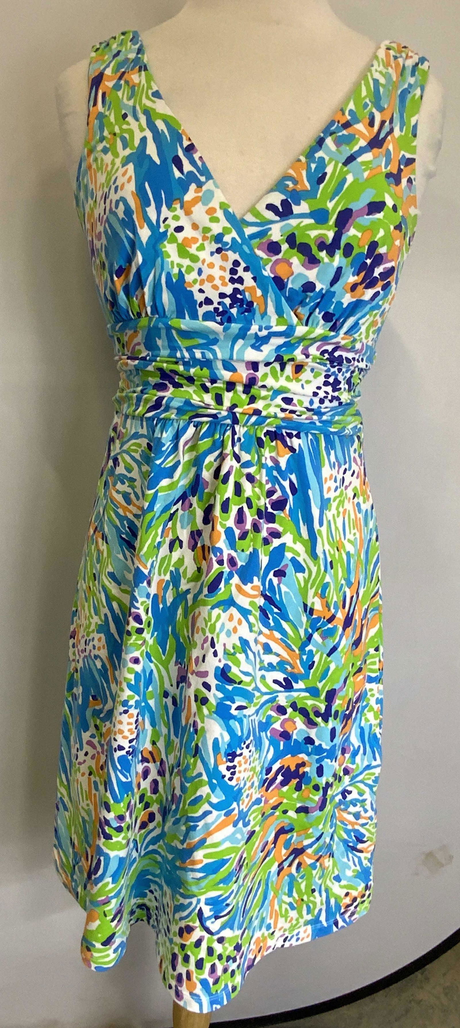 LILLY PULITZER Blue Abstract Print Dress (1 of 6)
