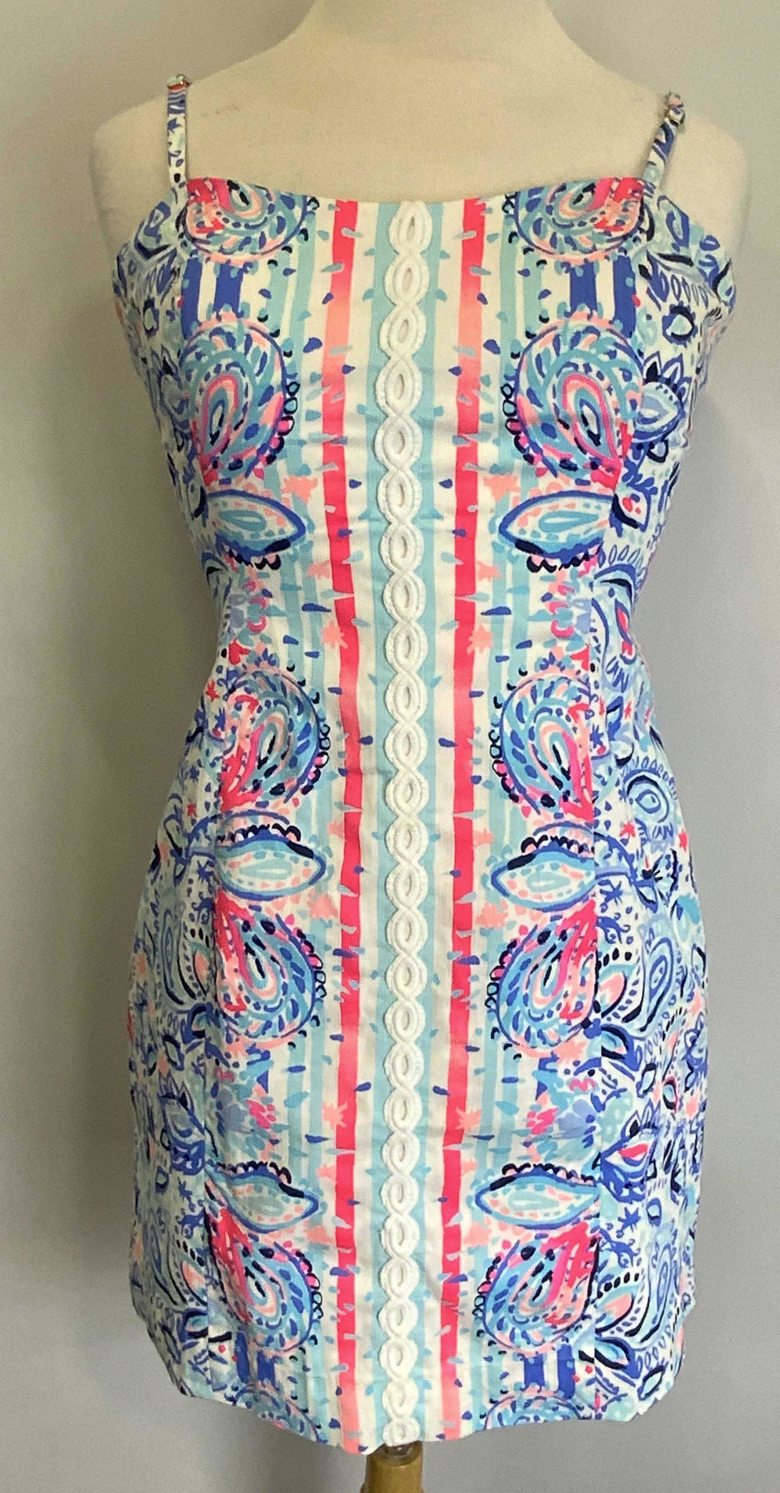 LILLY PULITZER Blue/Pink Paisley Dress (1 of 7)