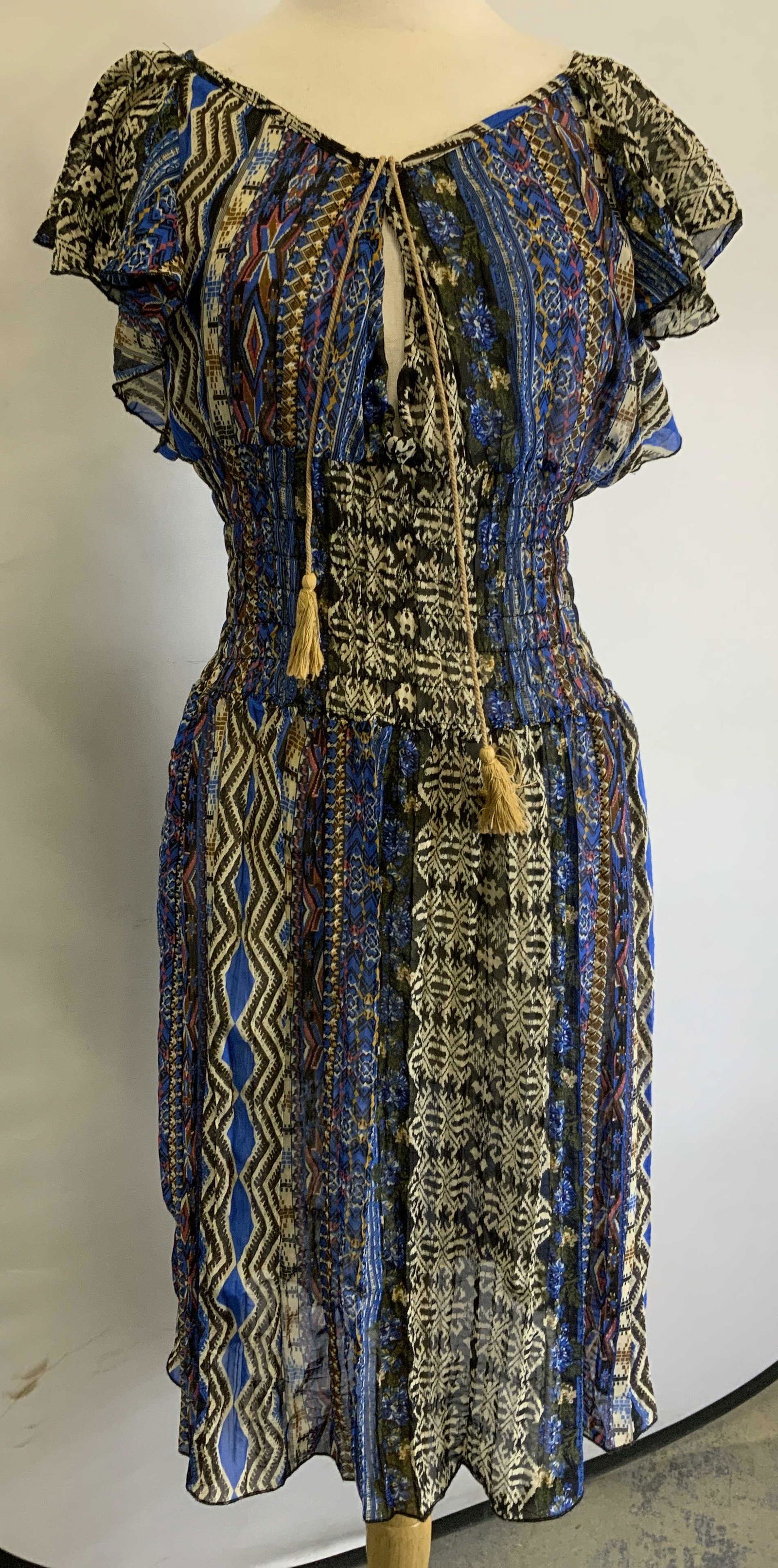 PATRIZIA LUCA Blue Abstract Print Dress ITALY (1 of 6)