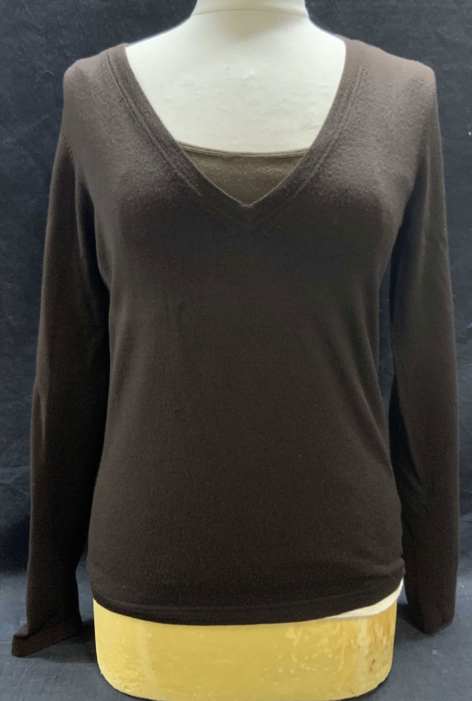 Lot 2 THEORY Brown Sweater & Tank Top (1 of 8)