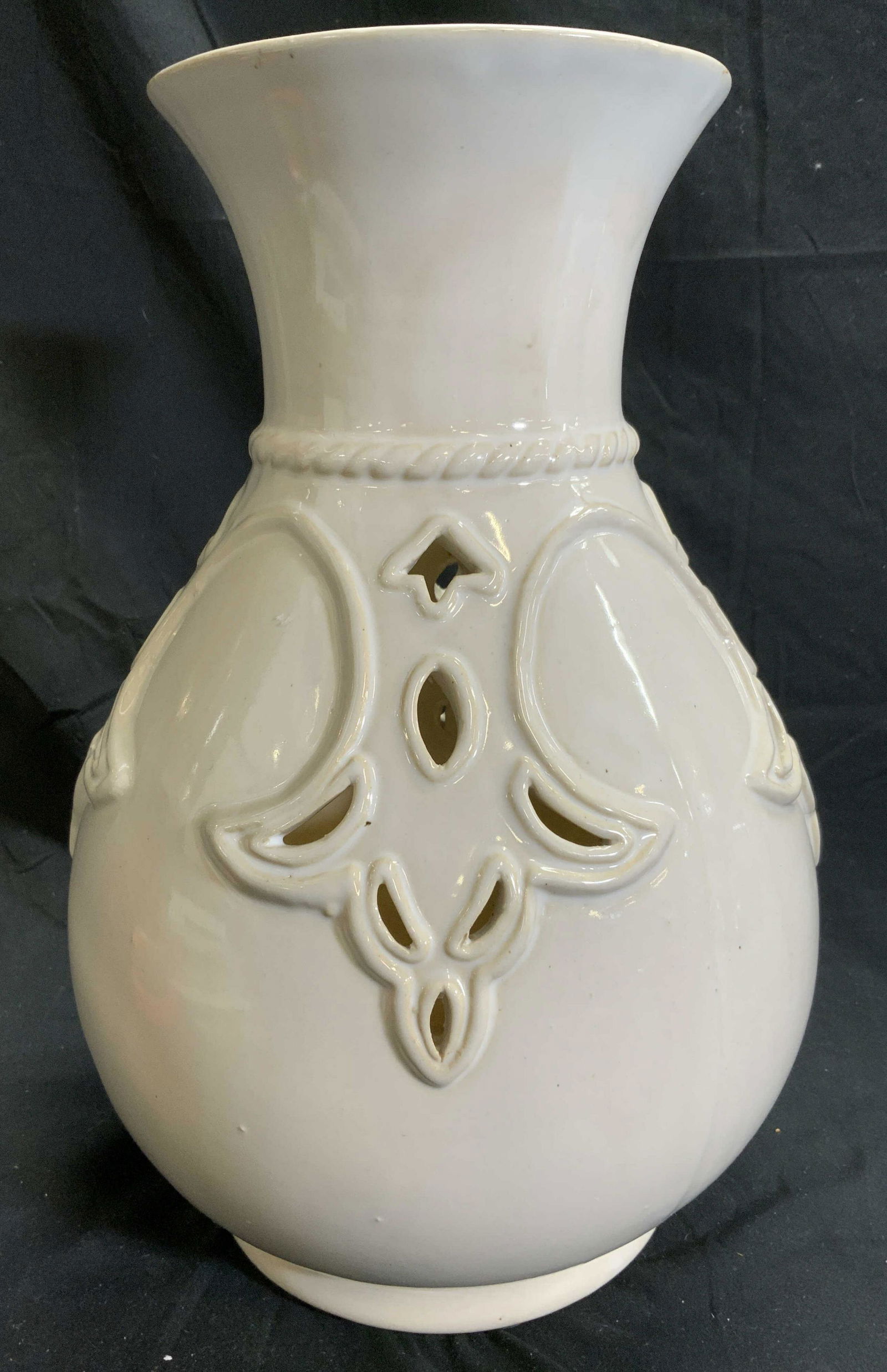 Vintage Pierced Ceramic Vase Vessel (1 of 6)