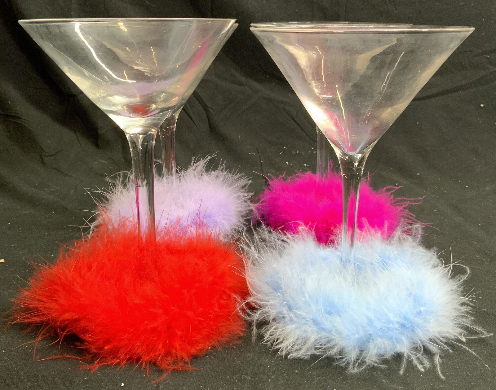 Lot 4 Assorted Fuzzy Martini Glasses Vessels (1 of 7)