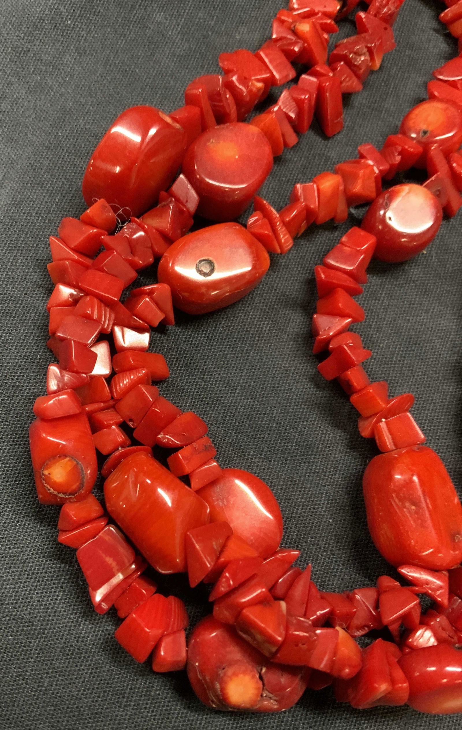Multi Strand Chip Bead Carnelian Choker Necklace (1 of 6)