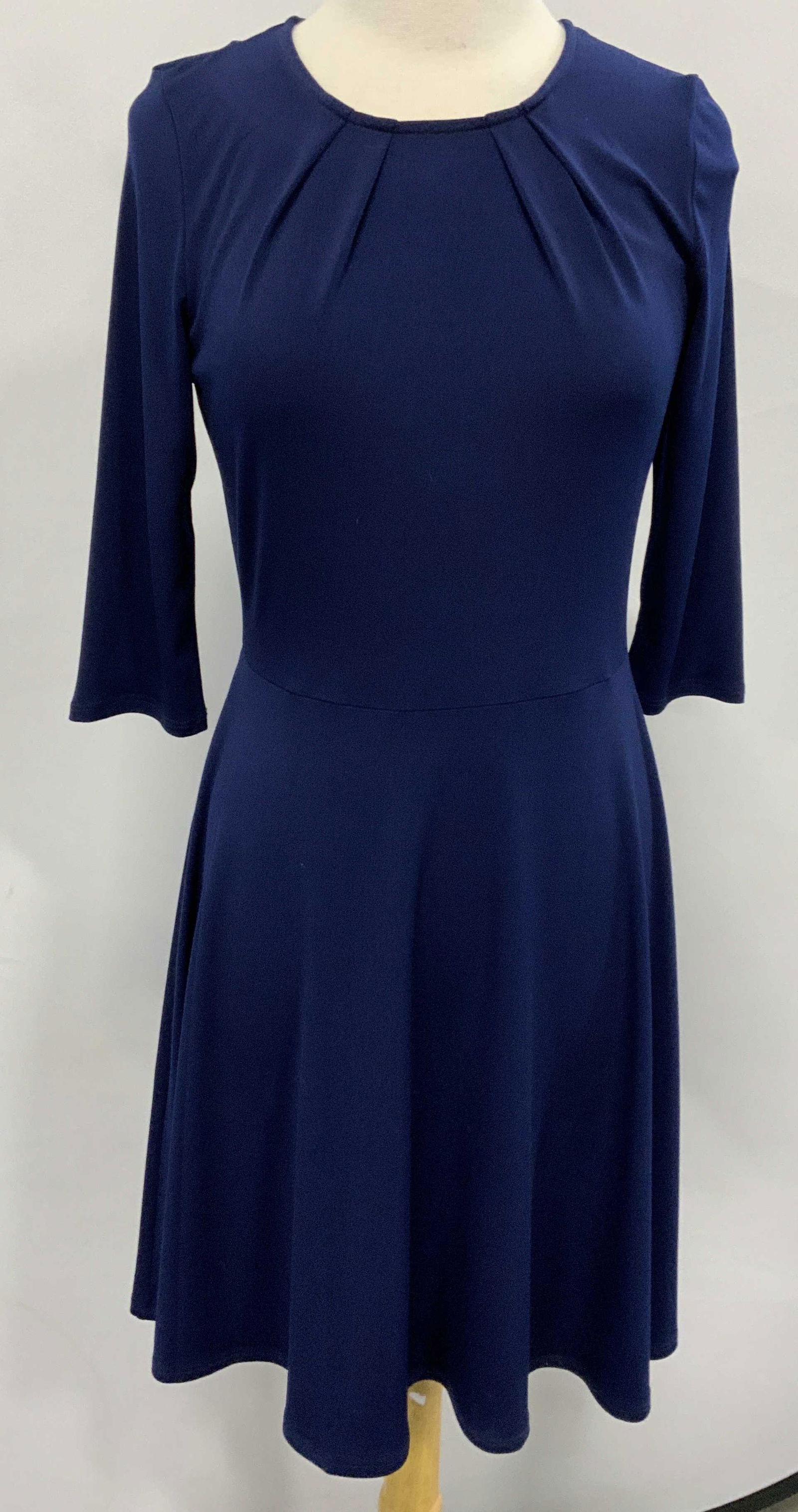 LEOTA Navy 3/4 Sleeve Skater Dress USA (1 of 6)