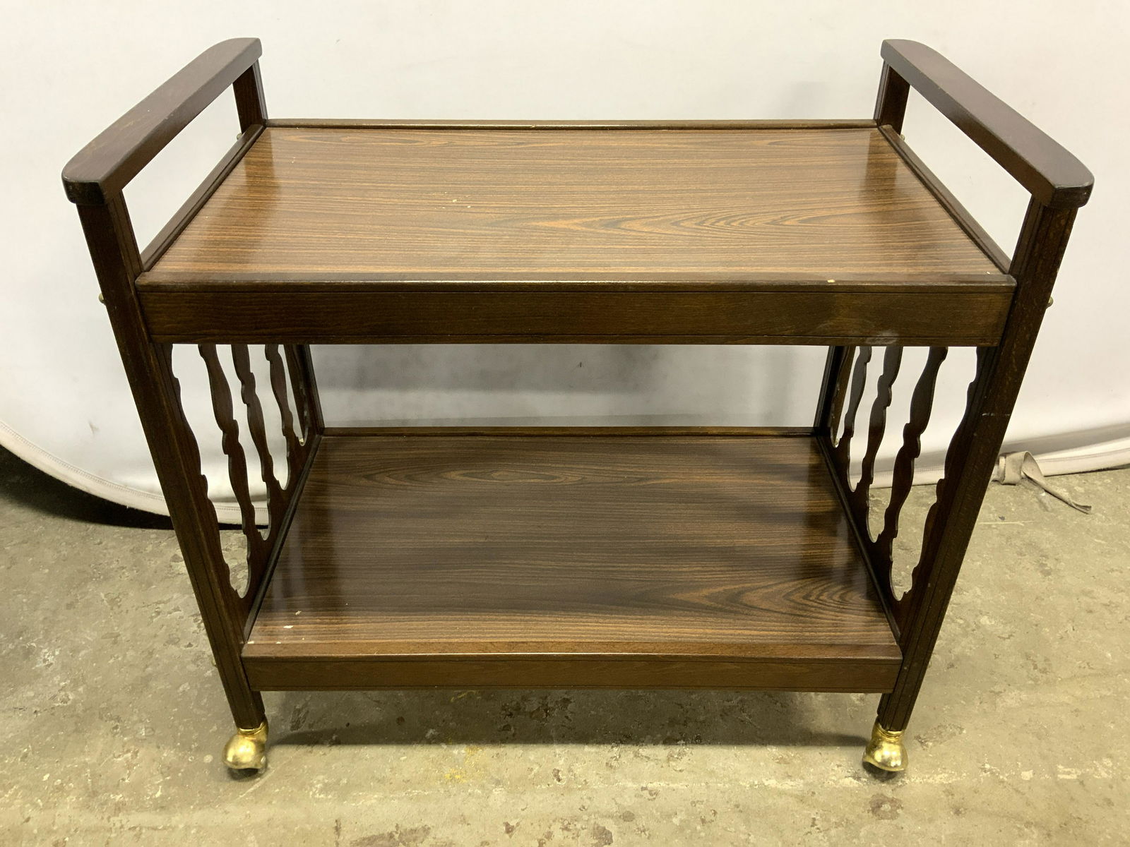 Vintage Wooden 2 Tier Bar Cart (1 of 7)