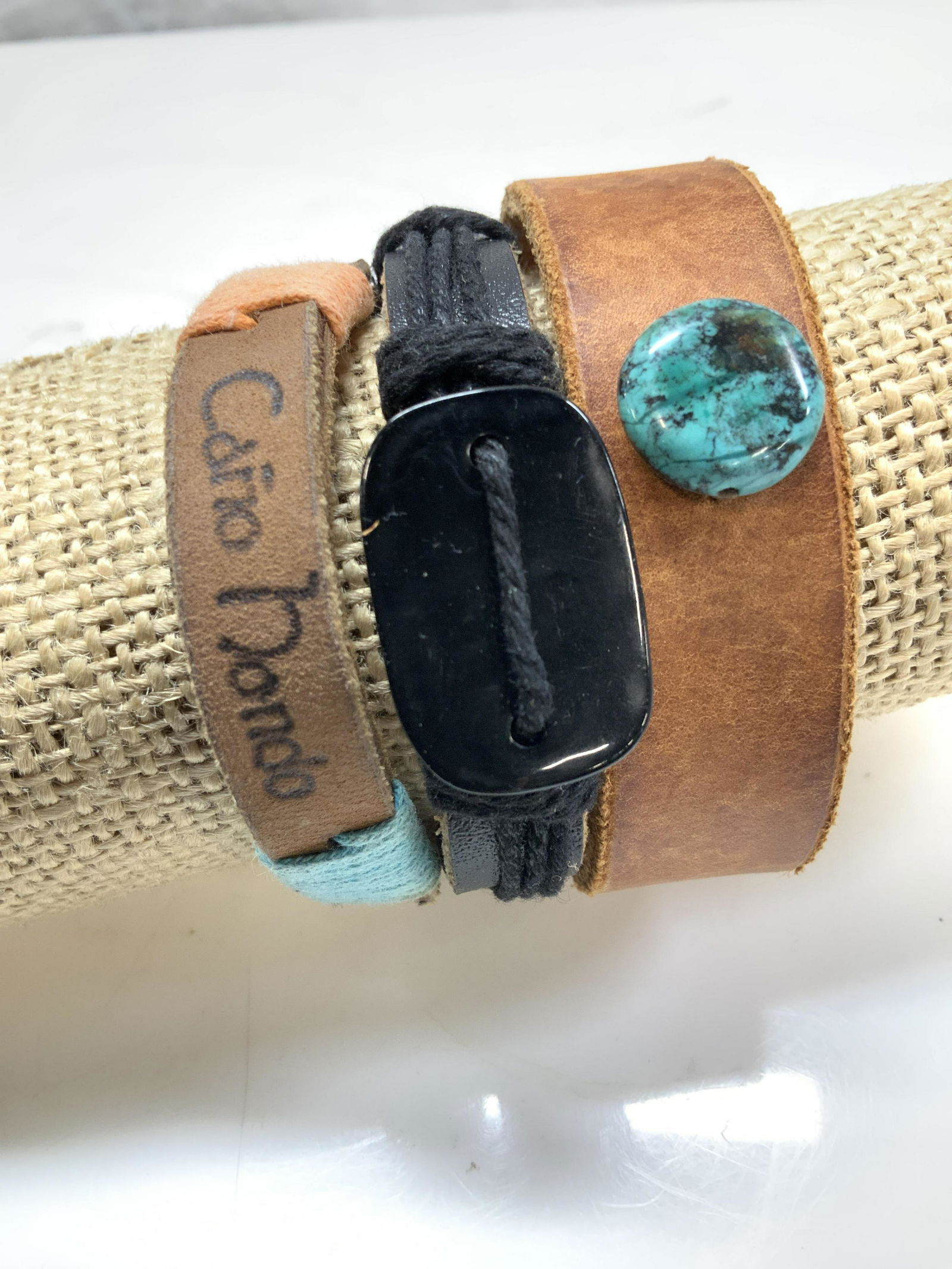 Leather & Wood Hand Crafted Bracelets, 4 (1 of 6)