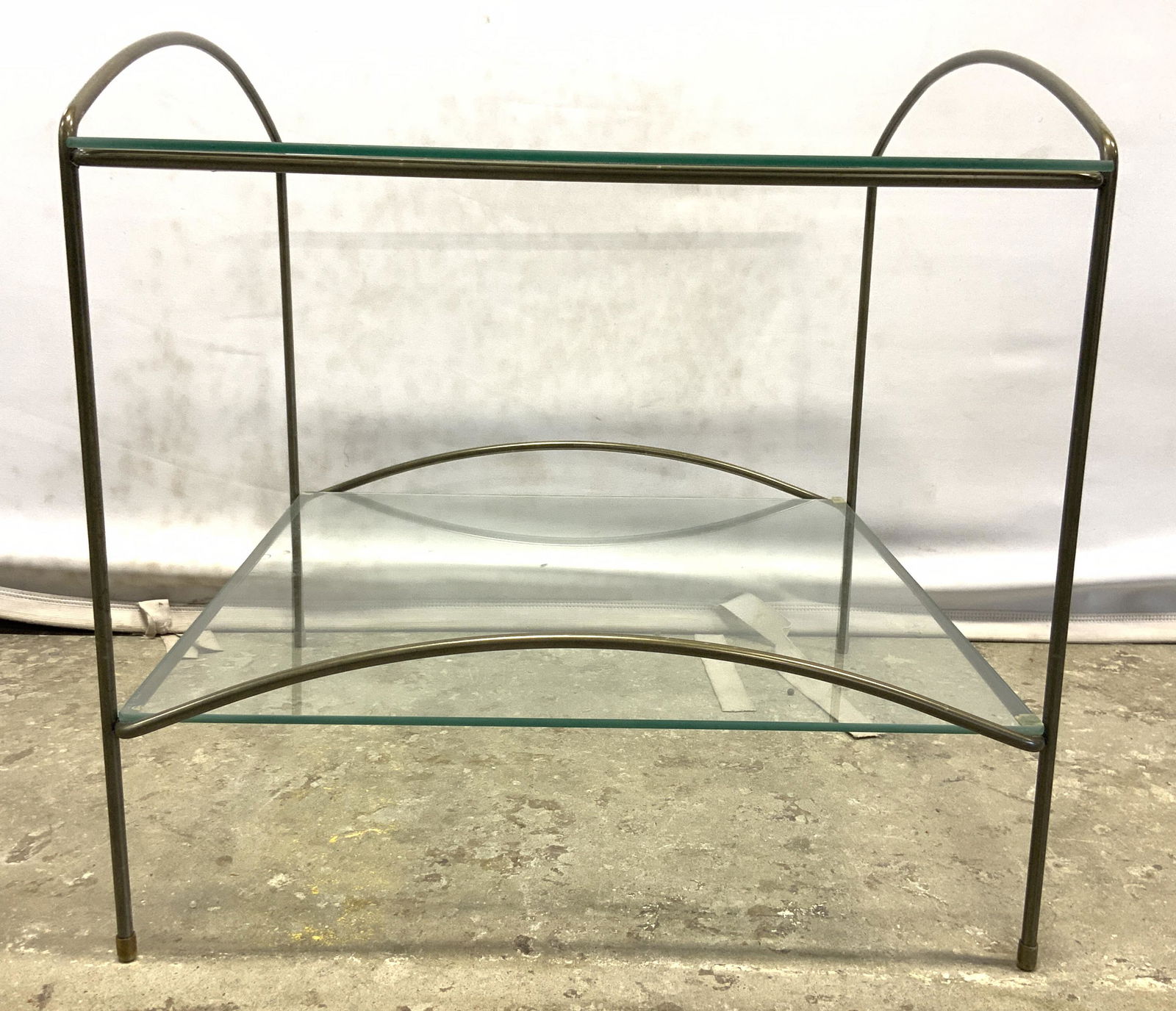 2 Tier Metal Side Table W Glass Inserts (1 of 6)