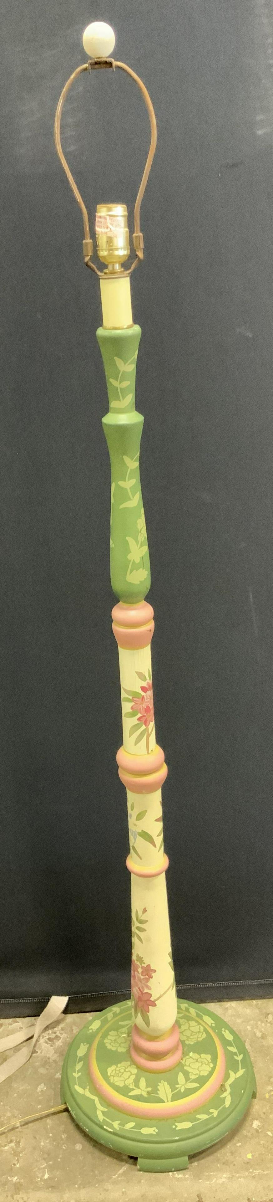 Vintage Wooden Floral Floor Lamp (1 of 6)