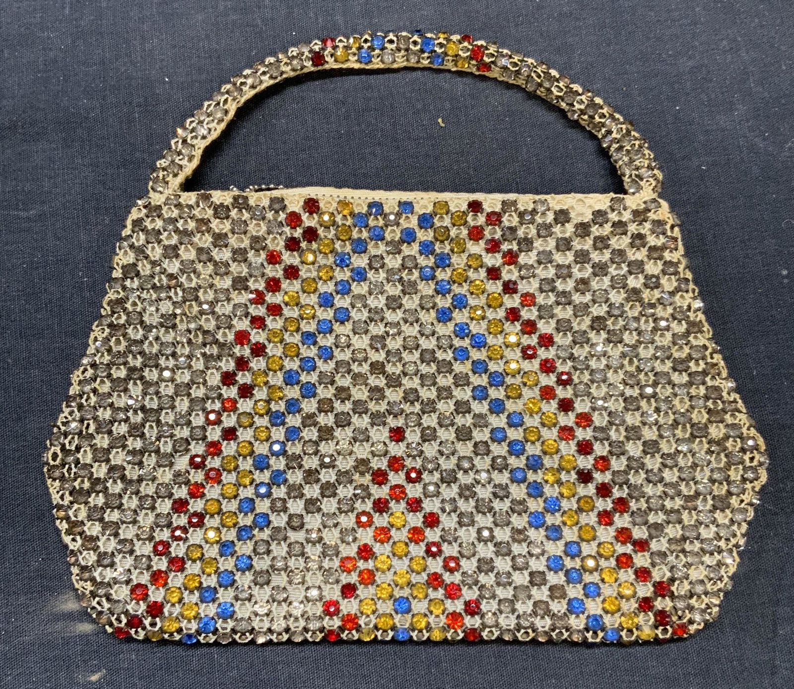 Vintage Multi Color Crystal Mini Handbag (1 of 7)