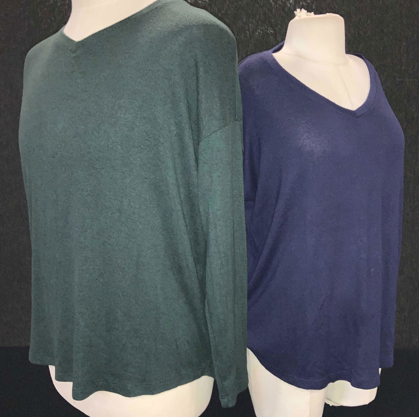 Group 3 WLL WORN Lightweight Viscose Sweaters: Unisex Lightweight sweaters by designer WLL Worn. All the same style, 79% viscose, 18% polyester, 3% elastane. All Size Large. Red, Forest green, navy. Designer Will Worn, wearables, Casual Wear, Ever