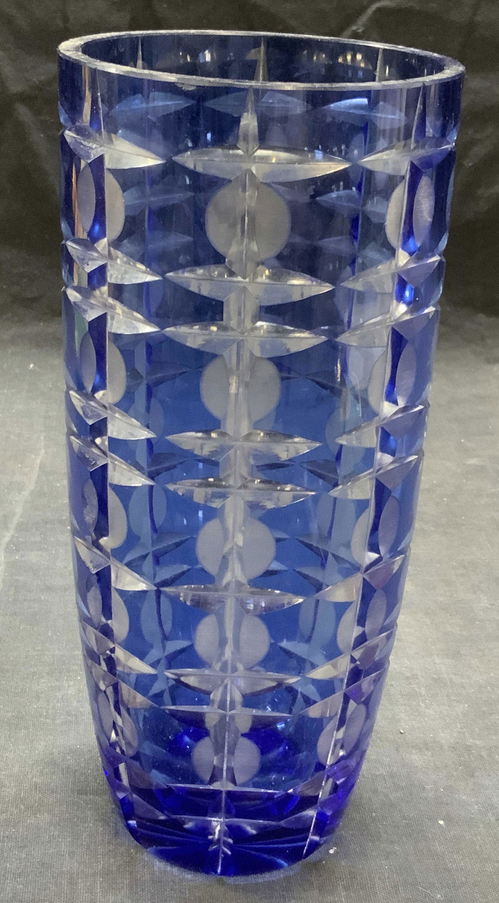 Blue Cut Crystal Vase (1 of 6)