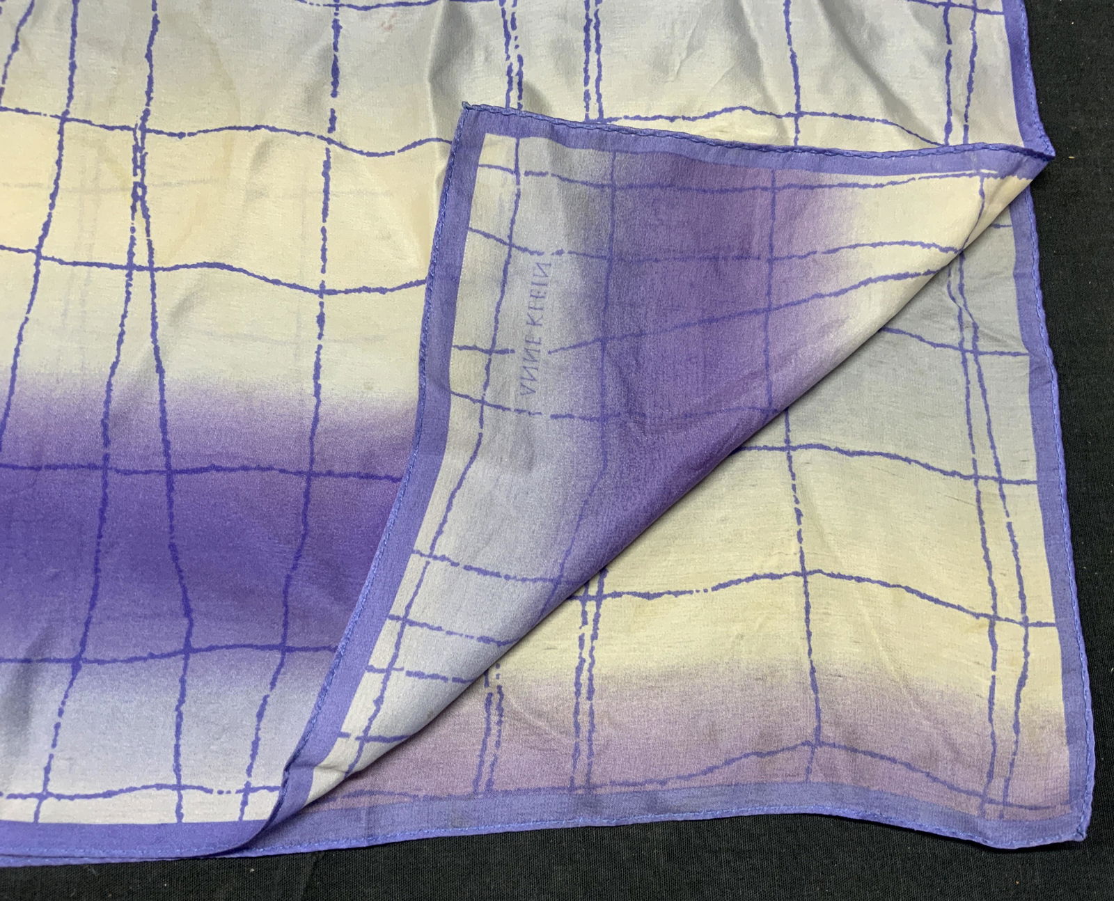 ANNE KLEIN Purple Silk Scarf (1 of 7)