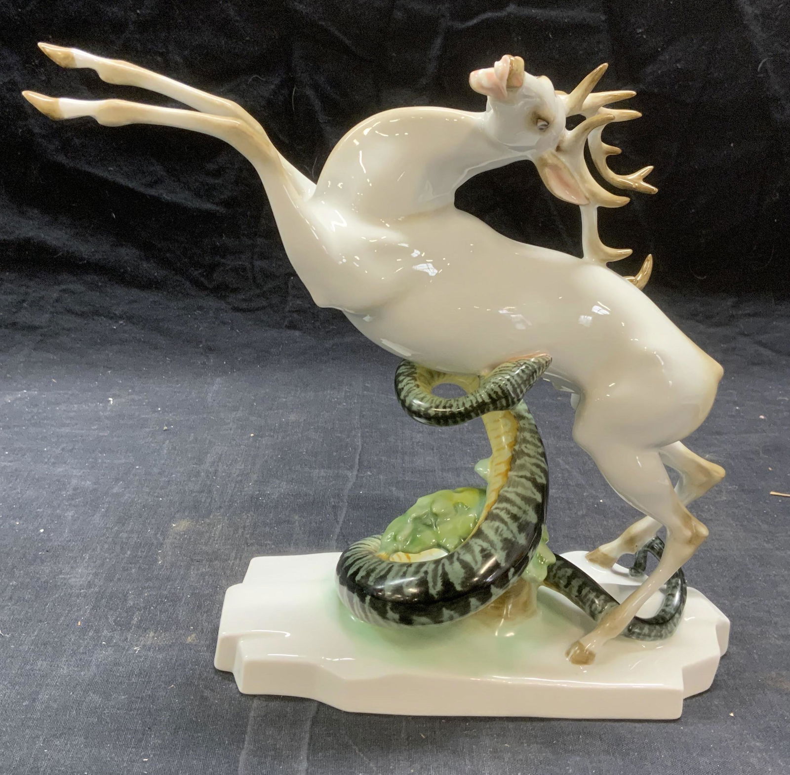 HEREND Hungary Porcelain Snake & Deer Figurine (1 of 10)