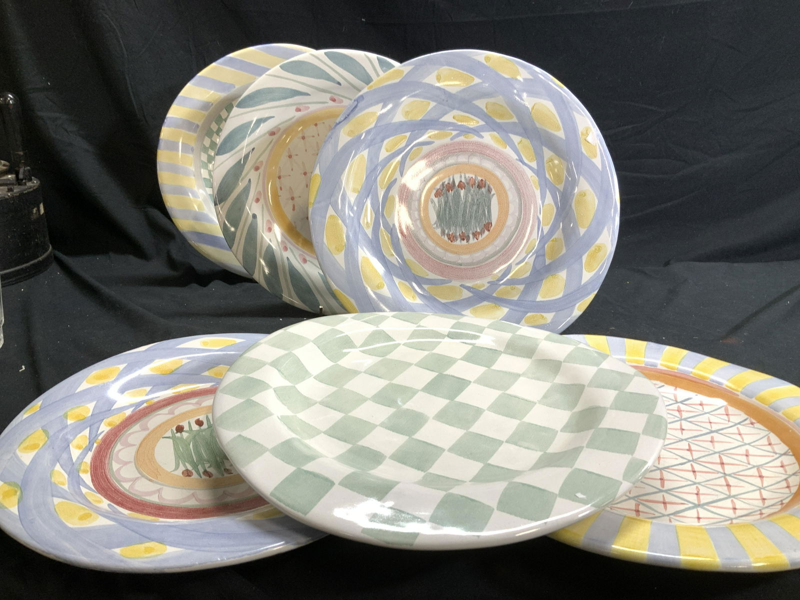MACKENZIE CHILDS Ceramic Dinner Plates, 6 (1 of 10)