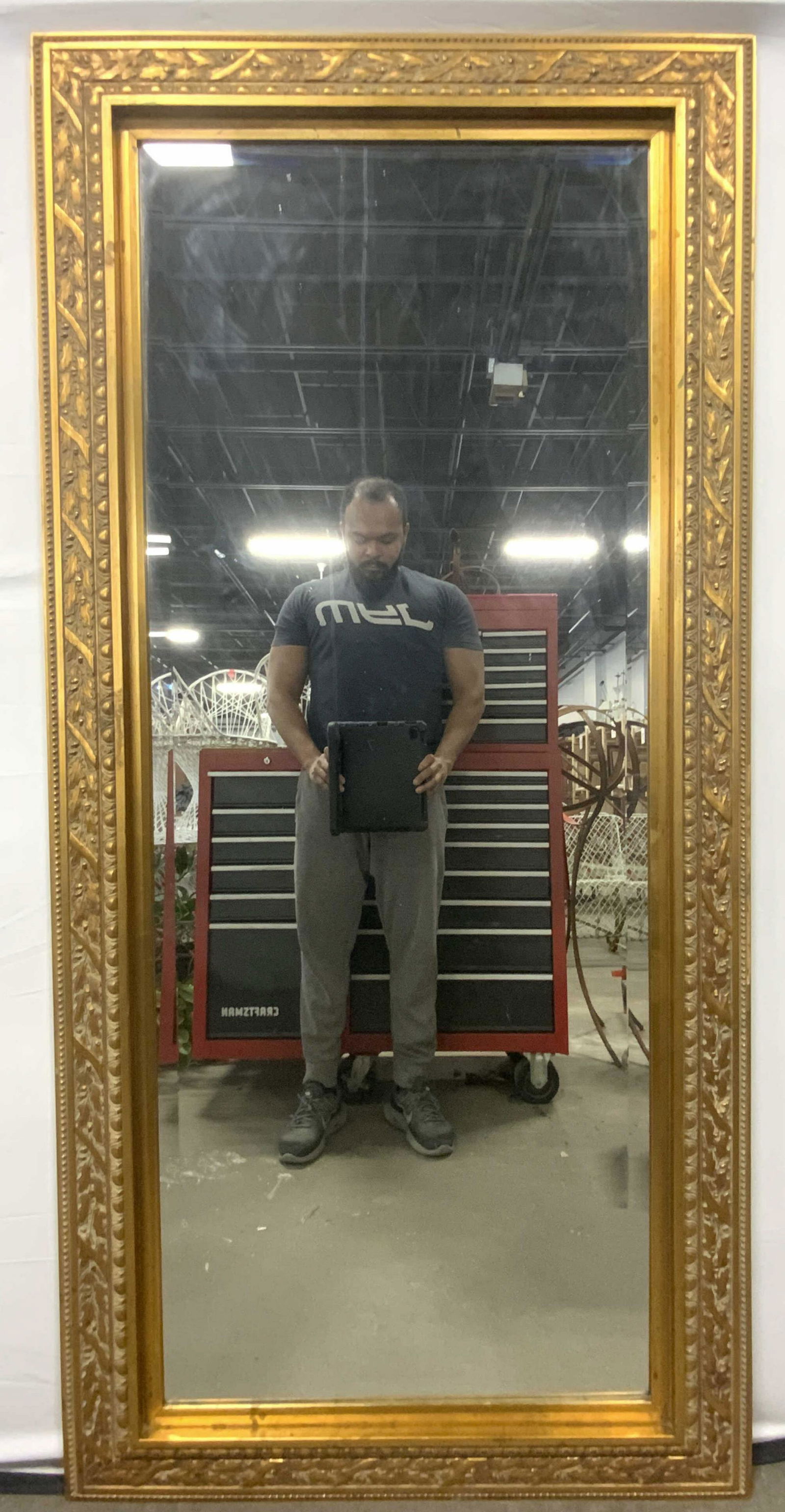 THE BOMBAY COMPANY Ornate Beveled Giltwood Mirror (1 of 9)