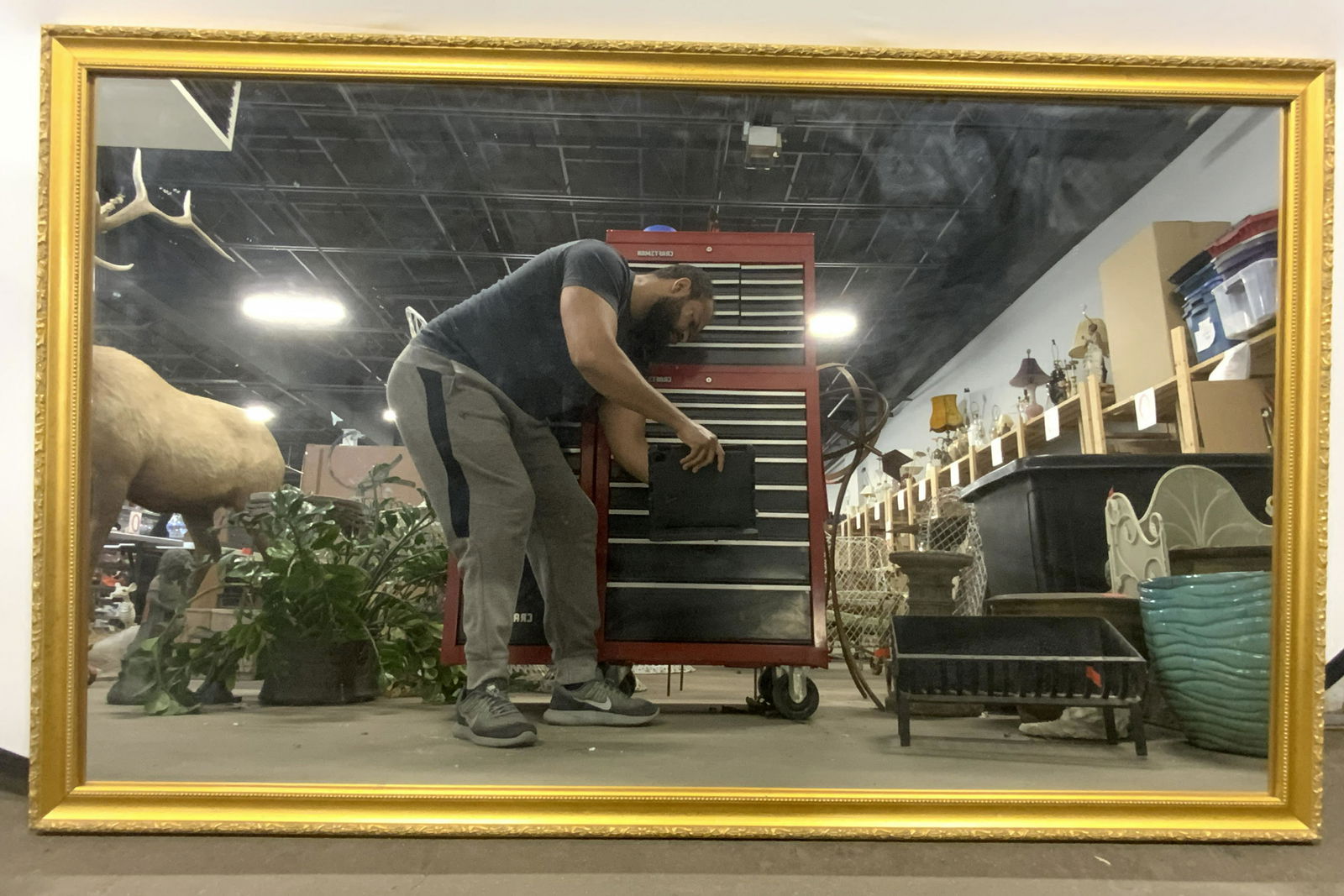 Floor Sized Ornate Giltwood Mirror (1 of 6)