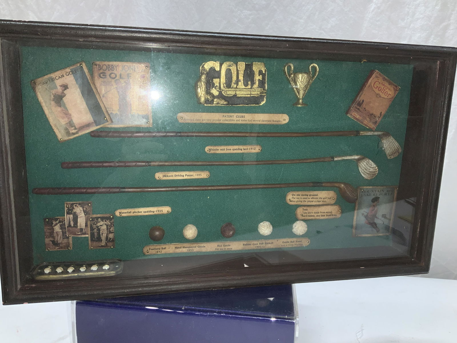 Shadowbox Framing of Antique Golf Memorabilia (1 of 11)
