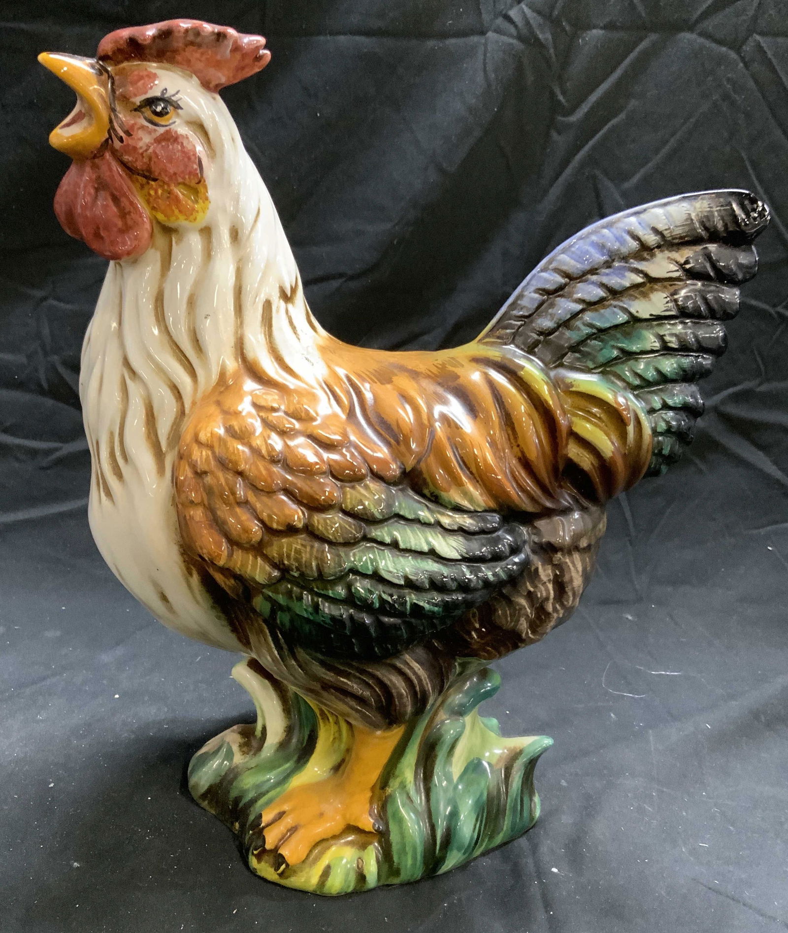 Vintage Ceramic Majolica Rooster Figural, Italy (1 of 6)
