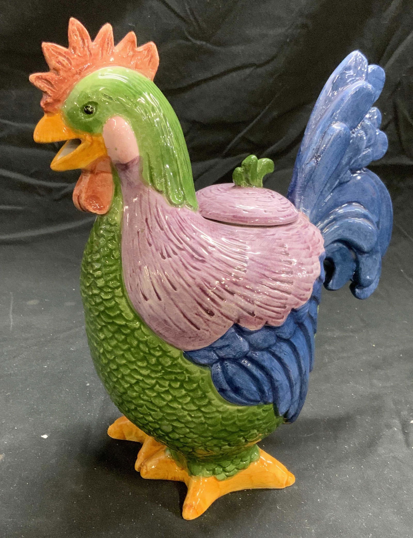 Vintage Majolica Chicken Vessel, Italy (1 of 6)
