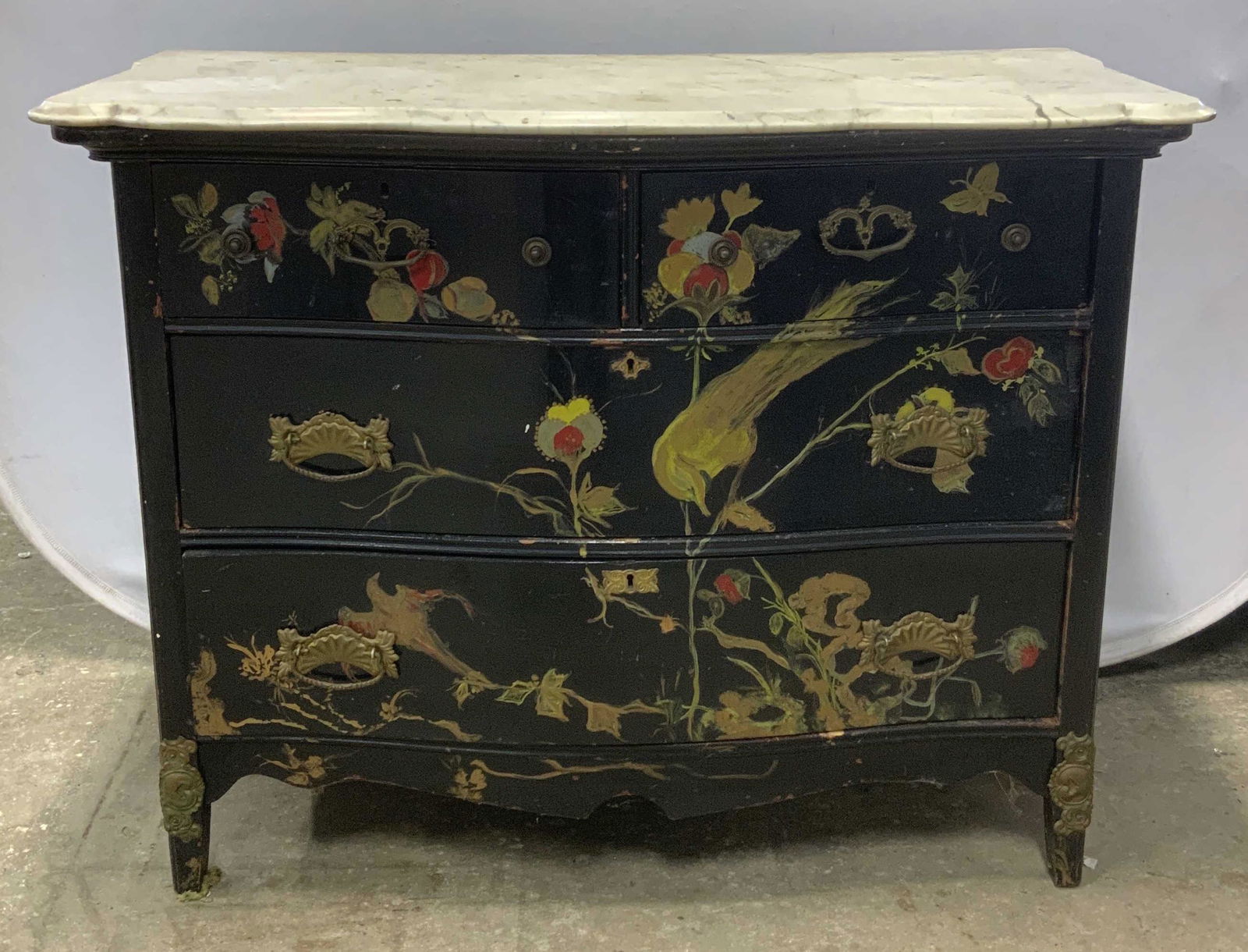 Vintage Asian Marble Top 4 Drawer Dresser (1 of 12)