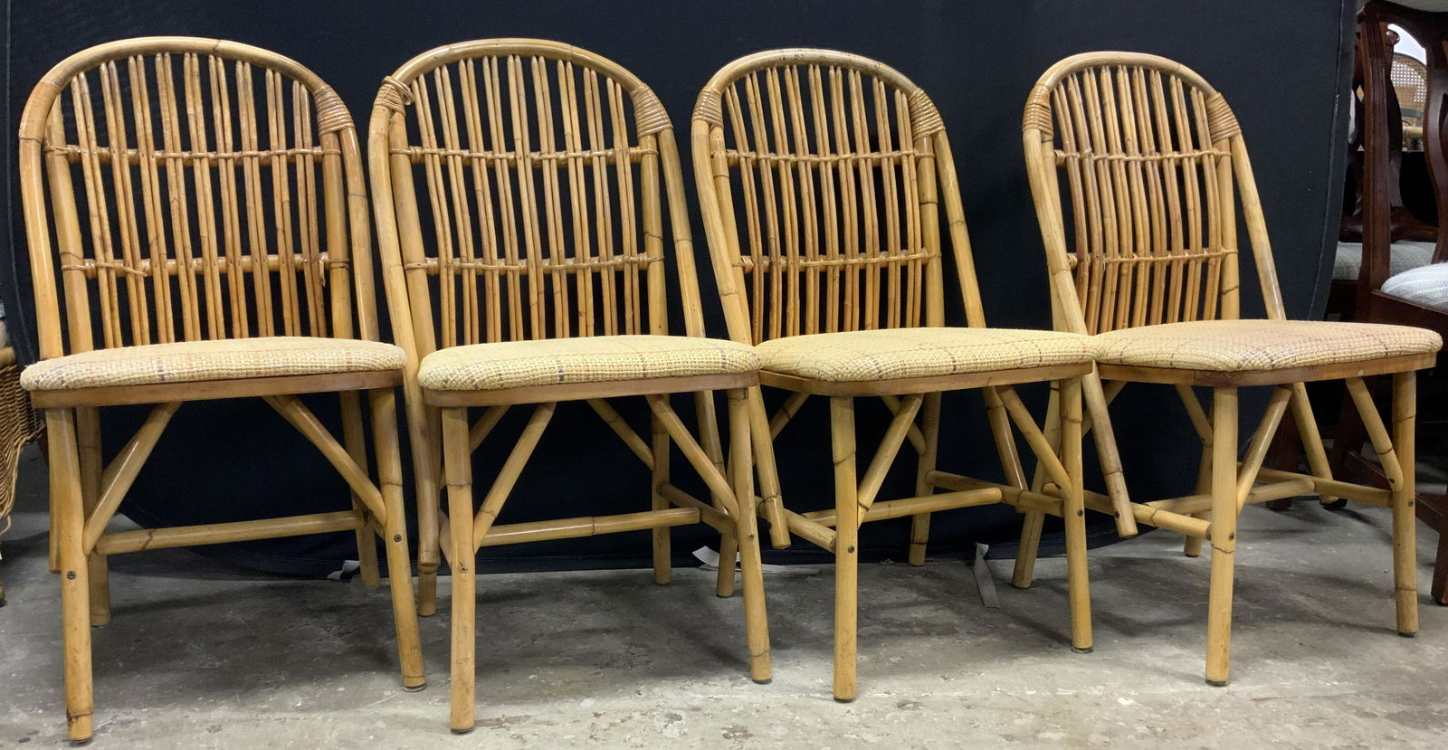 Set 4 Bamboo Side Chairs (1 of 9)