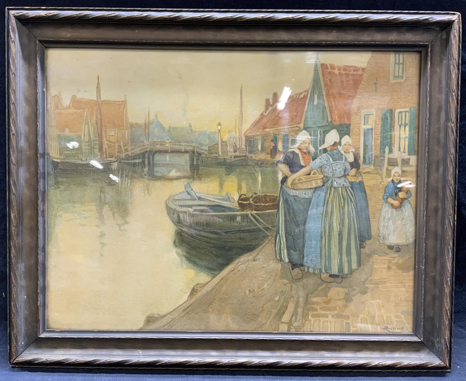 HENRI CASSIERS Dutch Street Scene Lithograph (1 of 6)