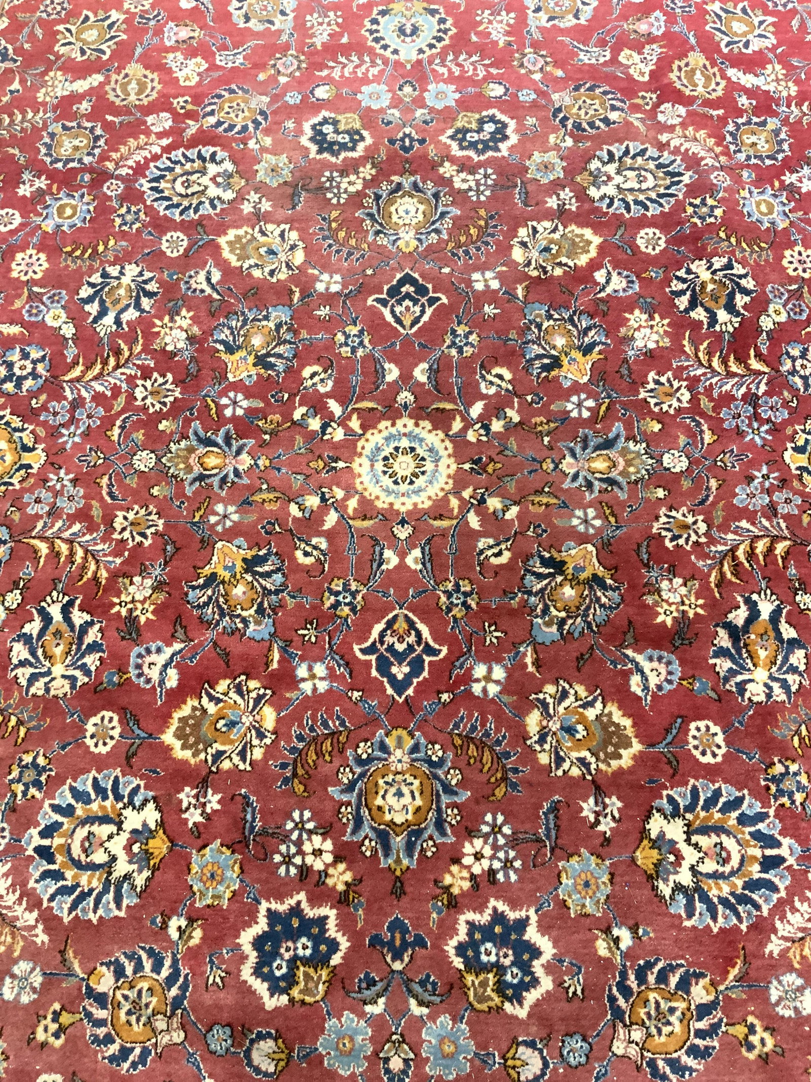 Vtg Handmade Wool Persian Fringed Room Sz Rug (1 of 8)