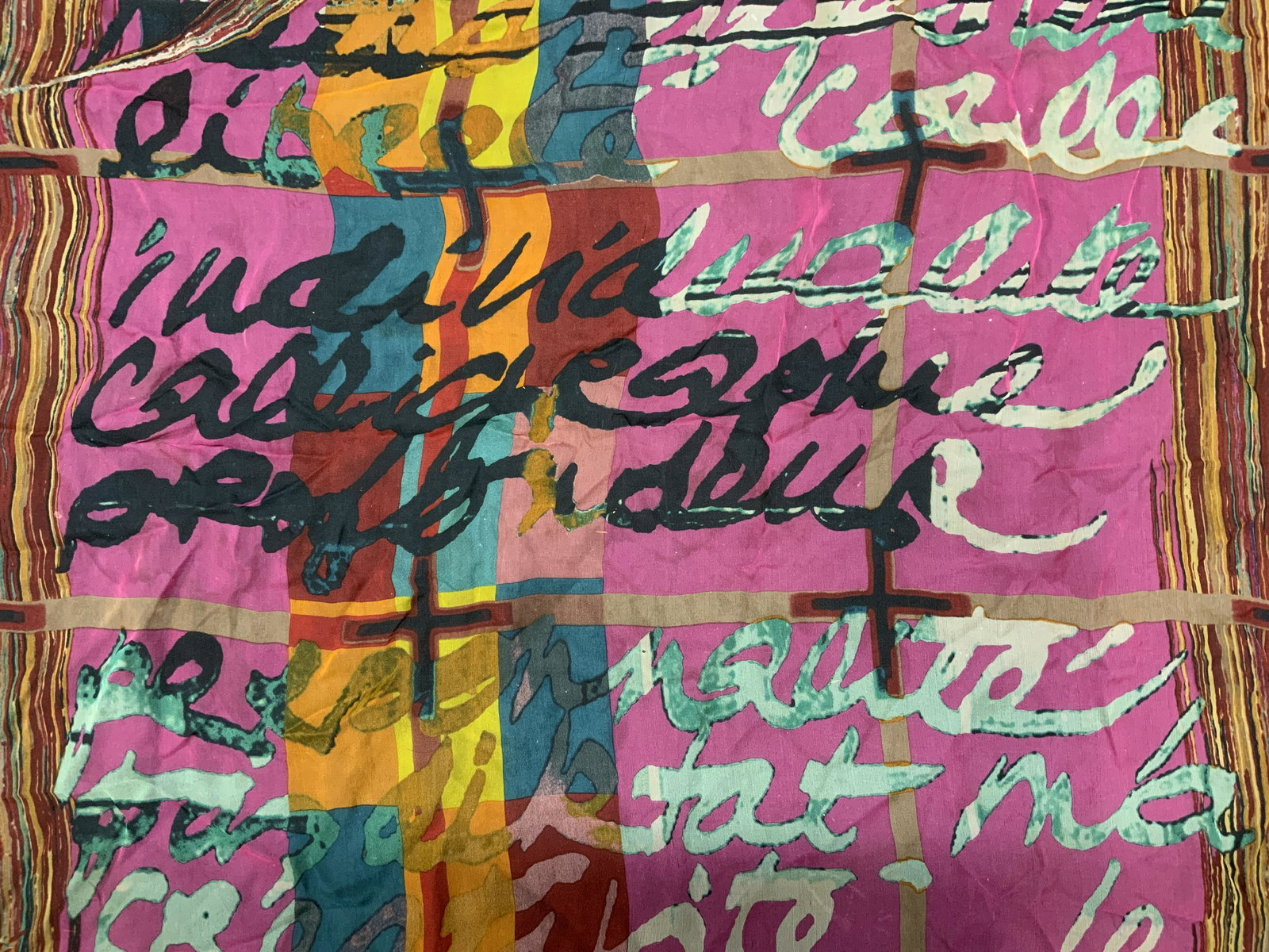 CHRISTIAN LACROIX Graphic Print Silk Scarf France (1 of 7)