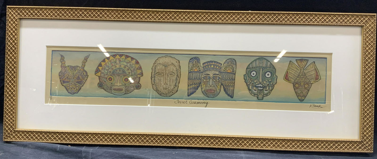 Bob KLUNK Signed Secret Ceremony Painted Etching (1 of 13)