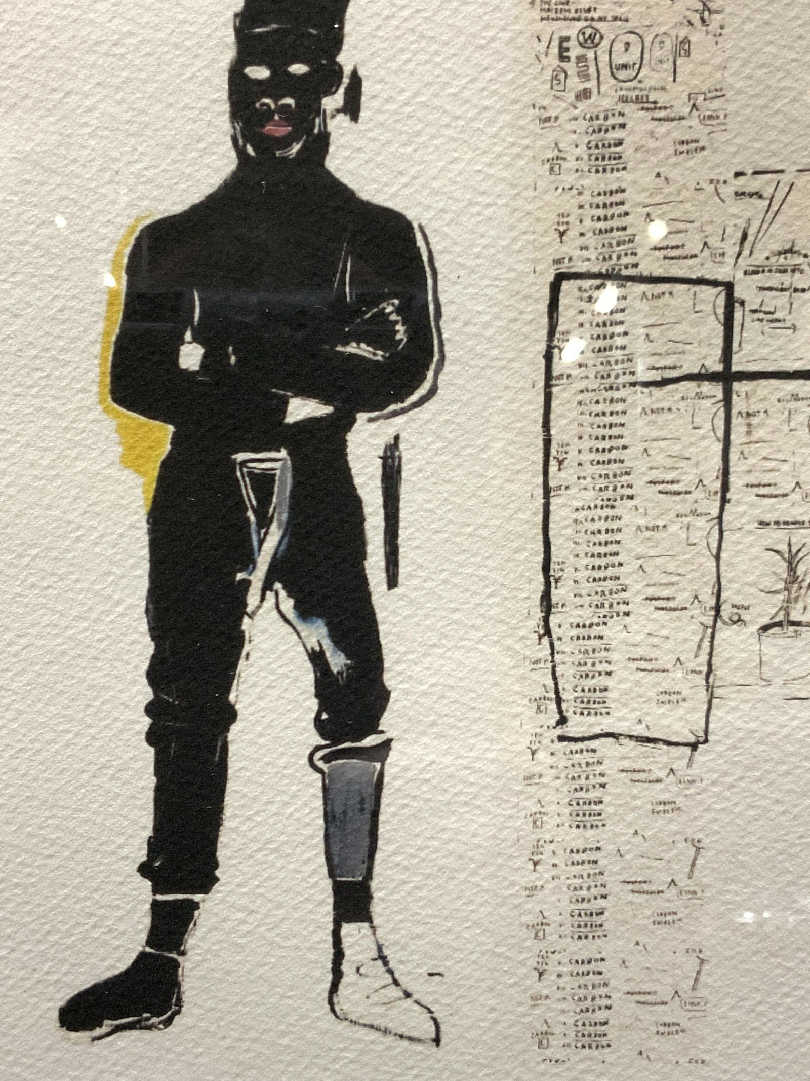 ATTR BASQUIAT Signed Silhouette Figural Block Art (1 of 9)