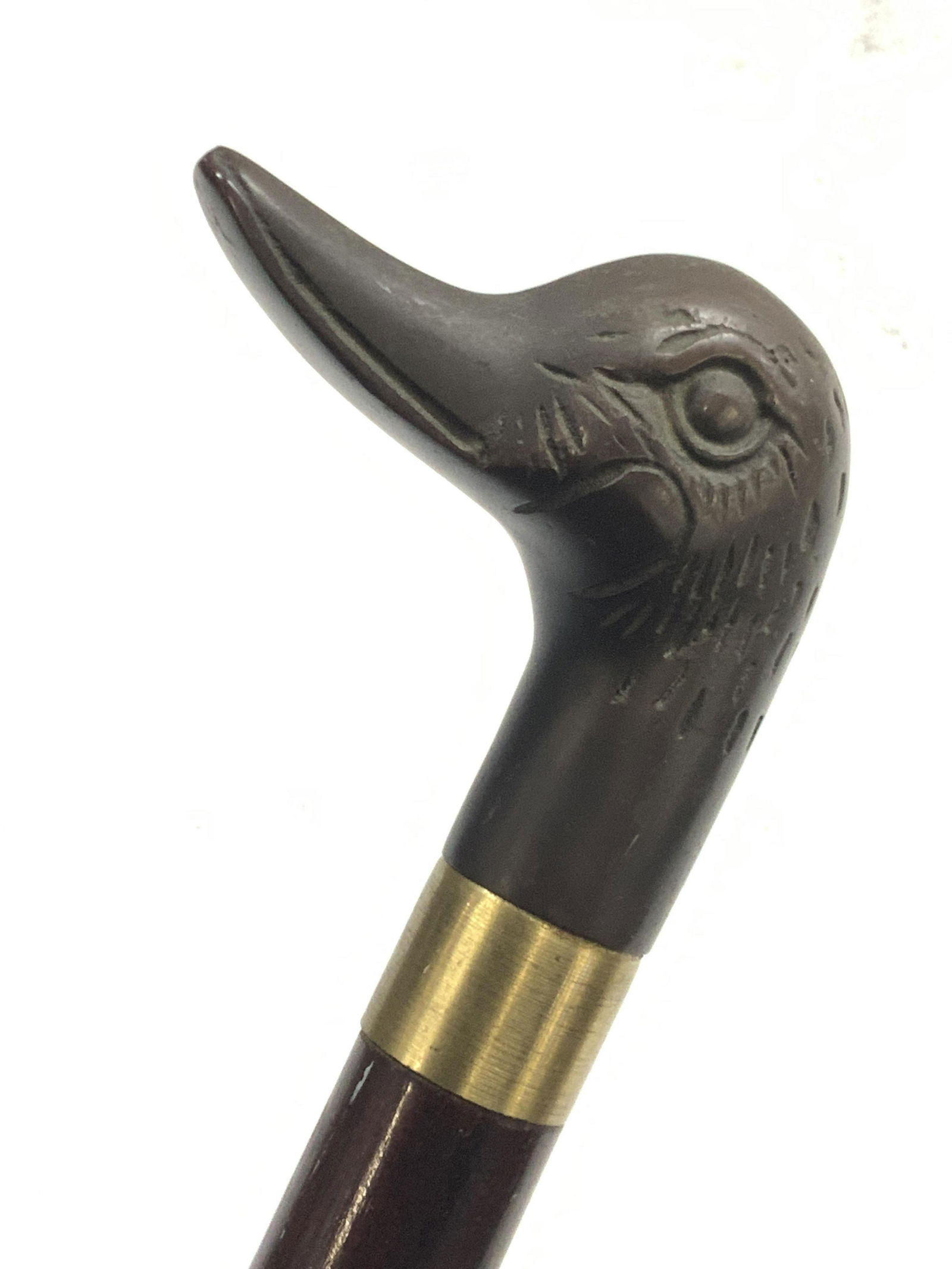 34 Inch Tall Bronze Duck Head Cane (1 of 8)